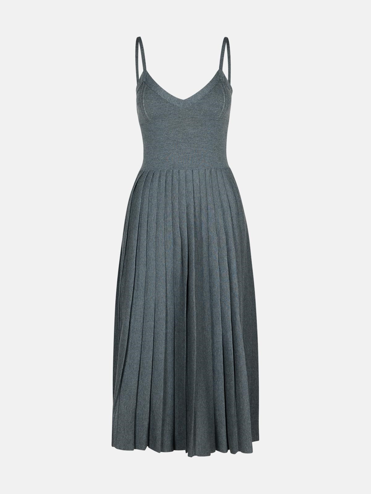 Shop Khaite 'elio' Grey Wool Dress