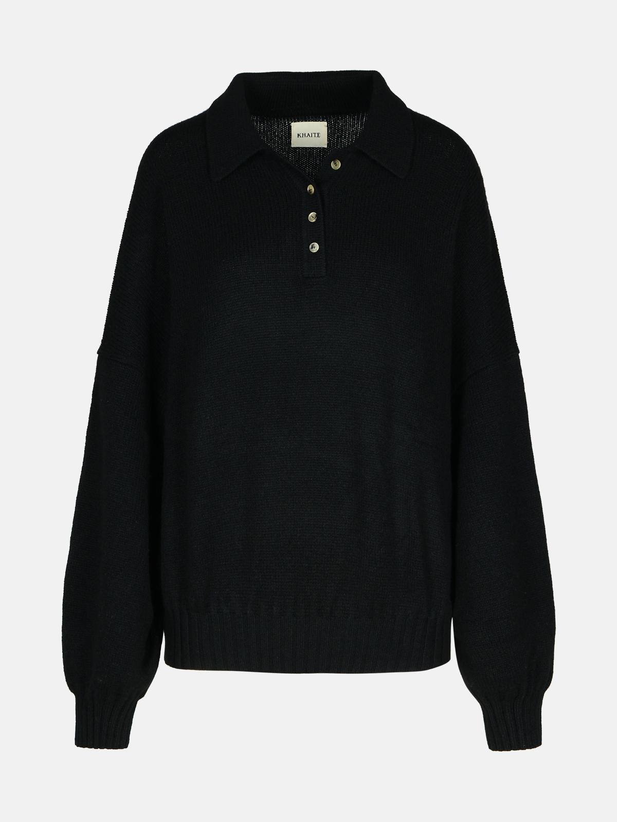 Khaite 'rene' Black Cashmere Blend Sweater In Black