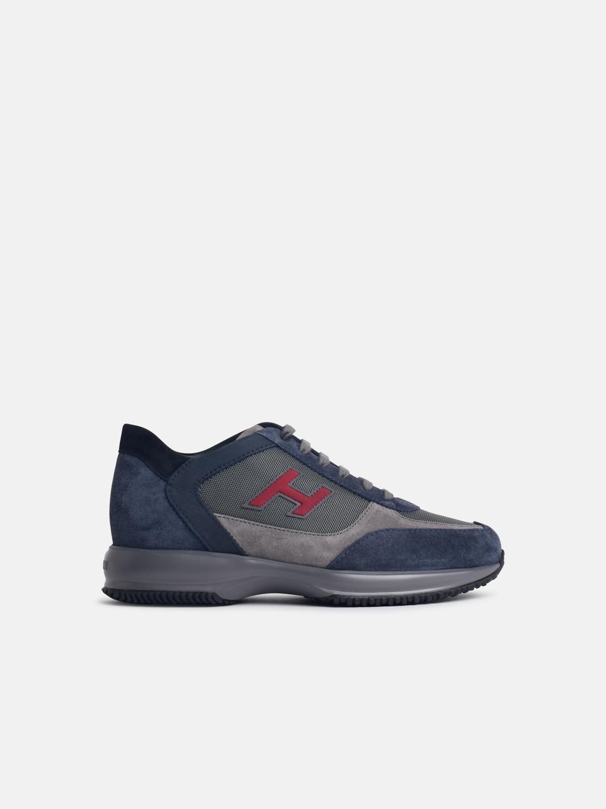 Hogan 'h Floc' Blue Suede Sneakers In Blue