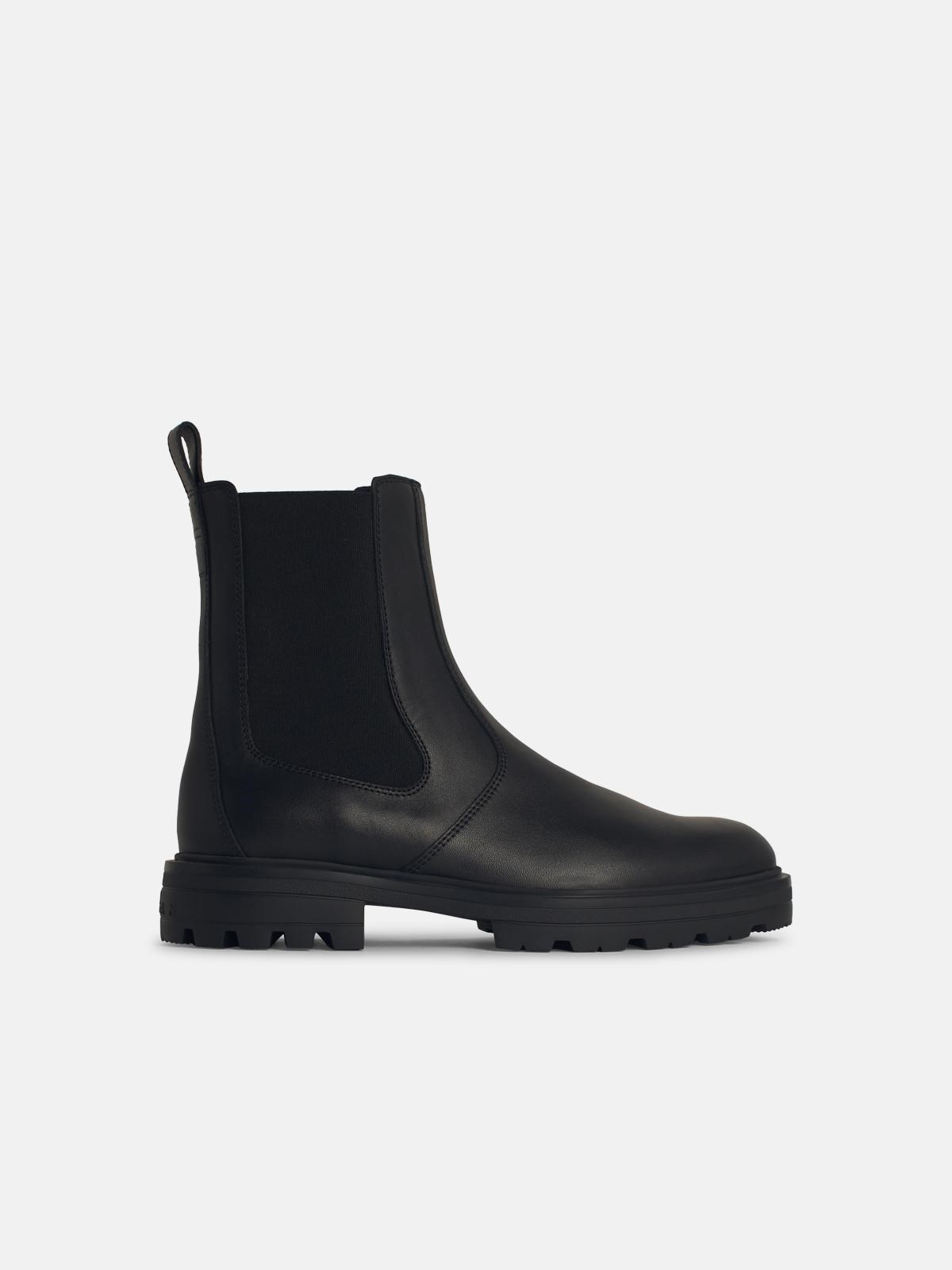 Hogan 'h673' Black Leather Boots In Black