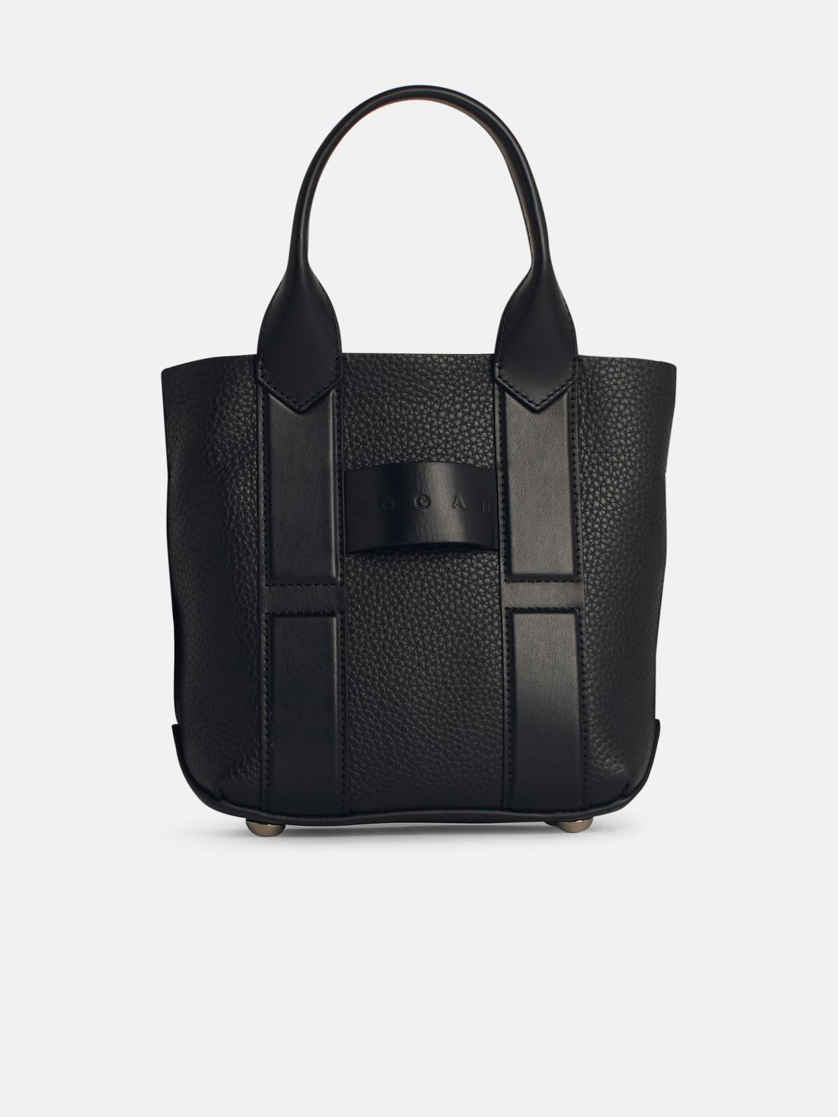 Hogan Black Leather Bag In Black
