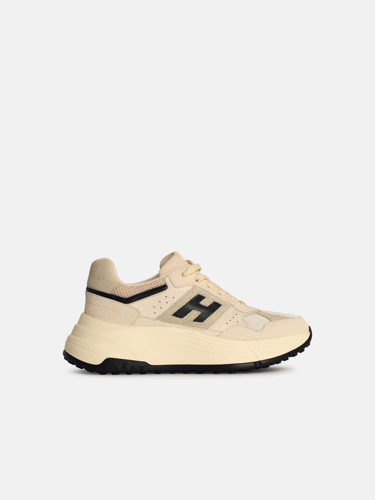 Hogan 'h669' Cream Leather Blend Sneakers In Cream