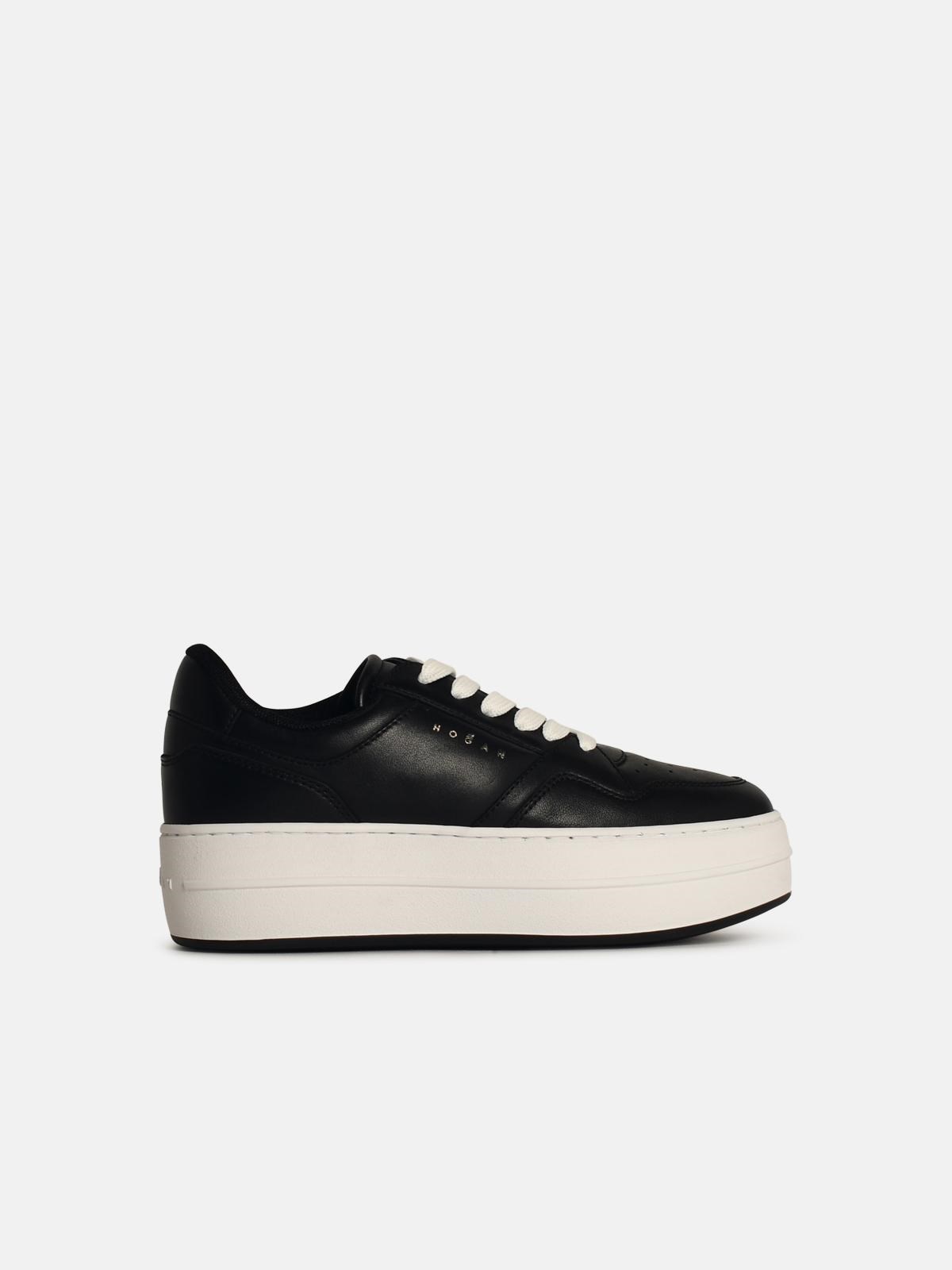 Hogan 'h670' Black Leather Sneakers In Black