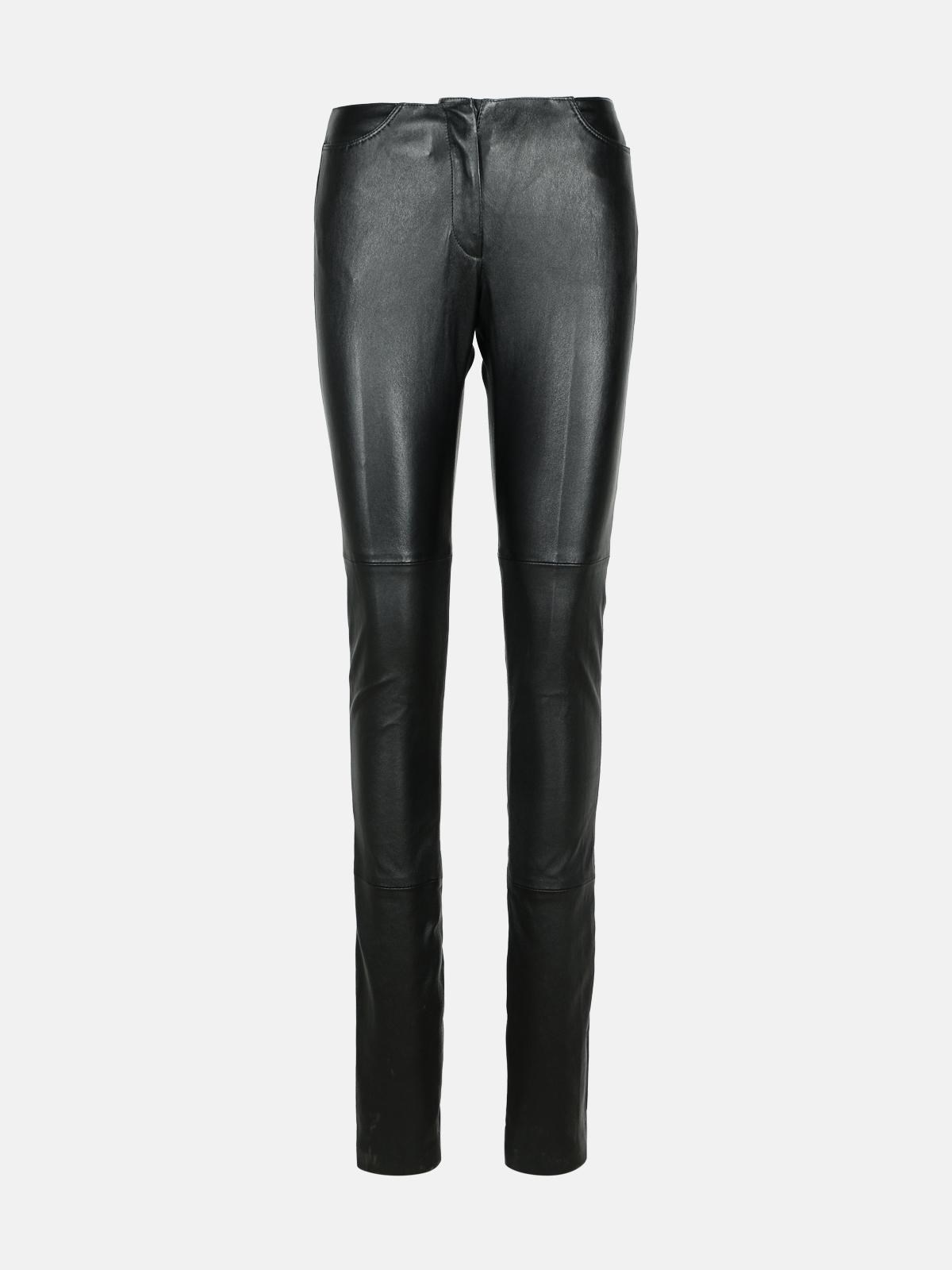 Gcds Black Leather Pants In Black