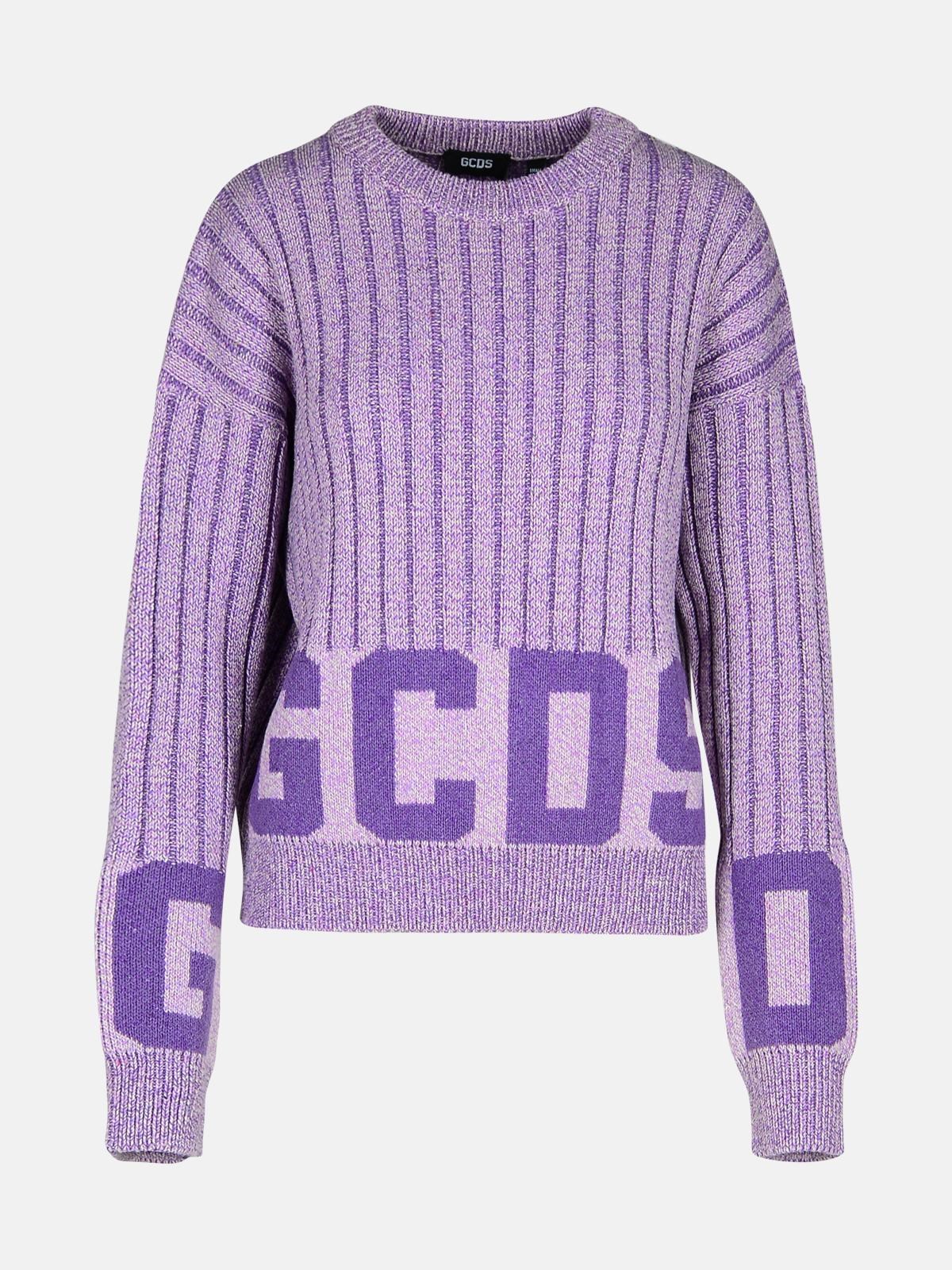 Gcds Lilac Cotton Sweater In Liliac