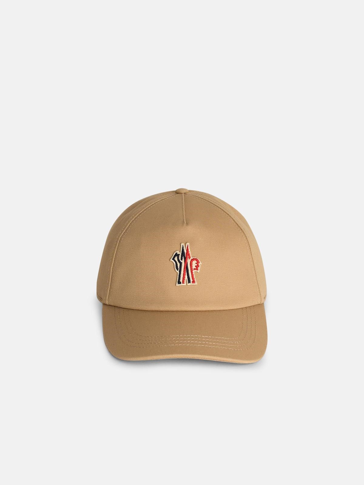 Shop Moncler Beige Cotton Cap