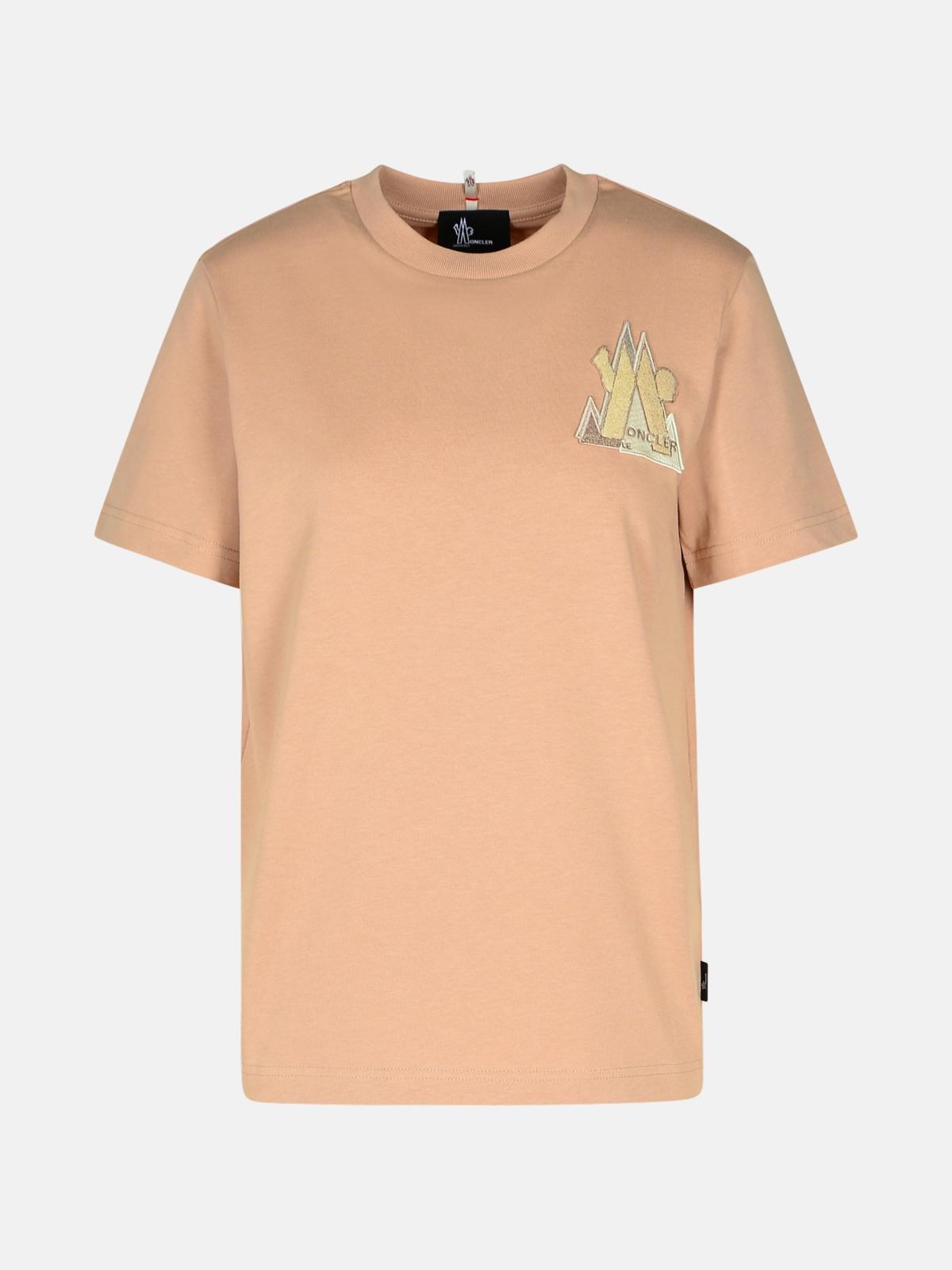 Moncler Pink Cotton T-shirt In Pink