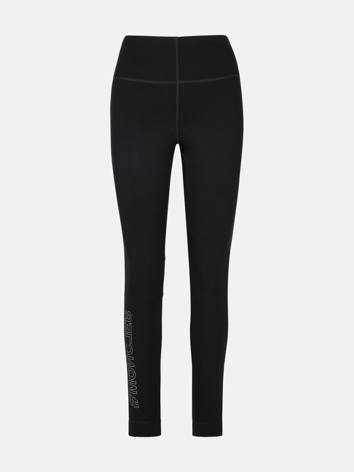 Shop Moncler Leggings In Black Nylon Blend