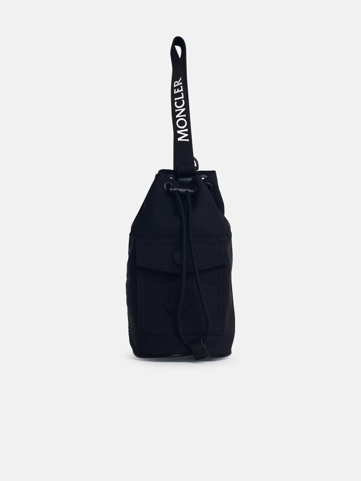 MONCLER 'TRICK' BLACK NYLON BUCKET BAG 