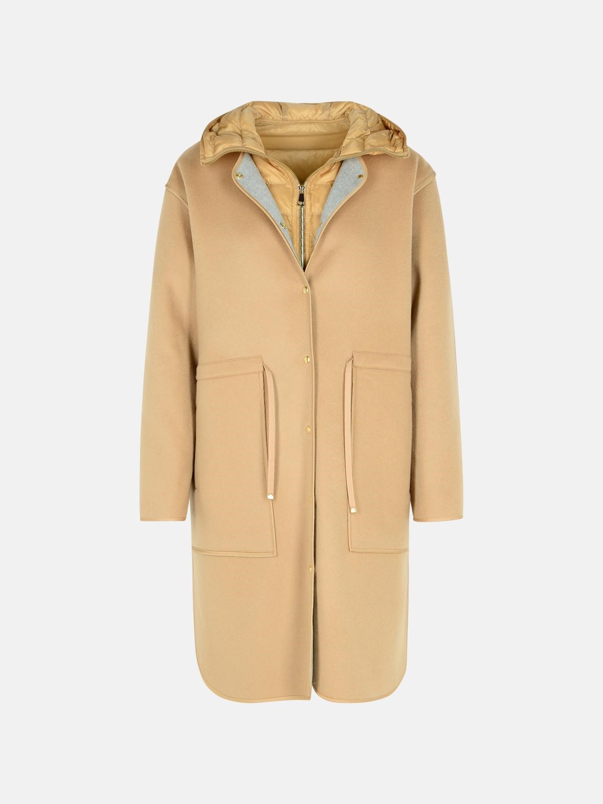 Moncler 'bonrepos' Beige Wool Blend Coat