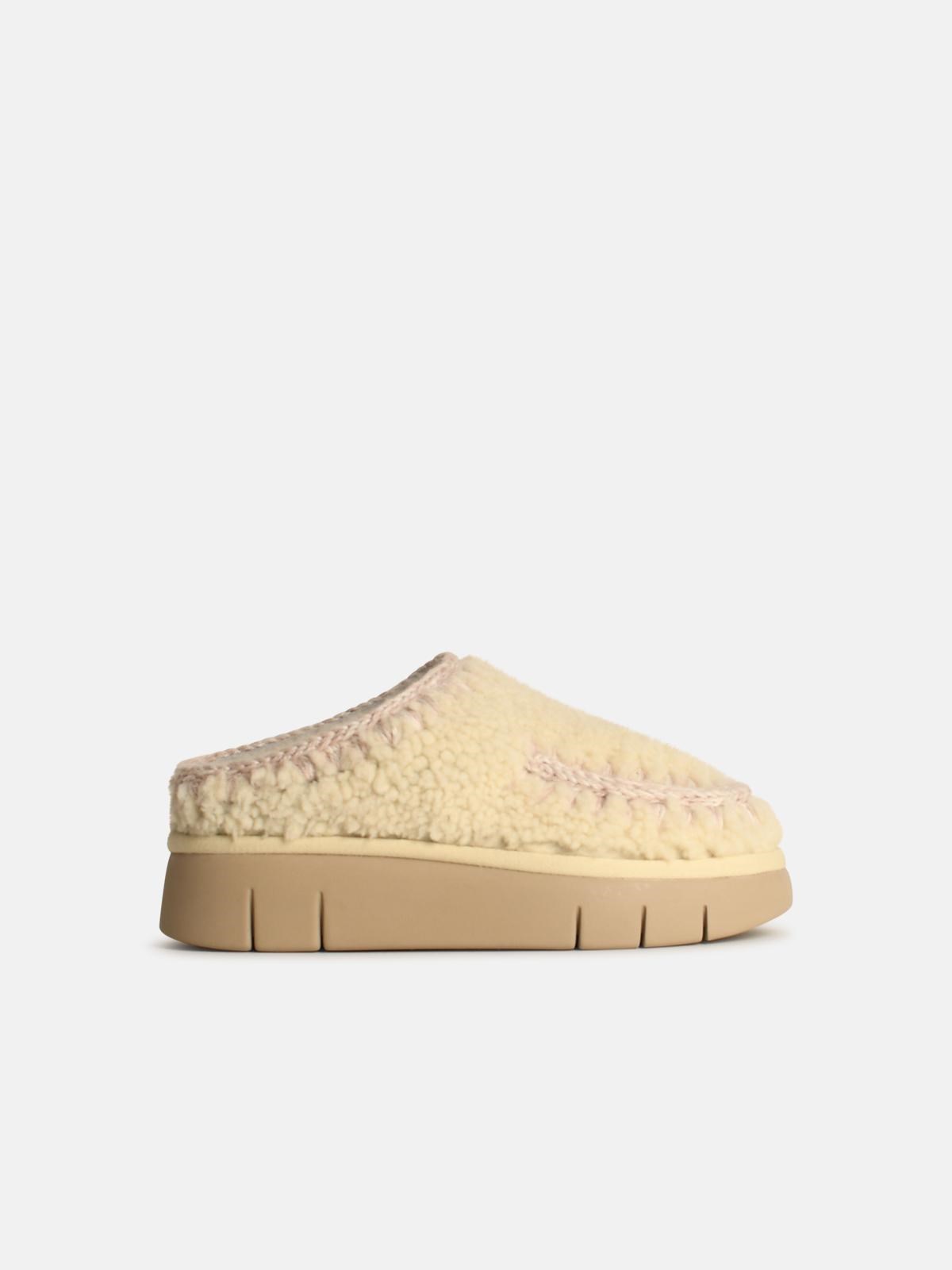 Mou 'bounce' White Leather Slippers In White