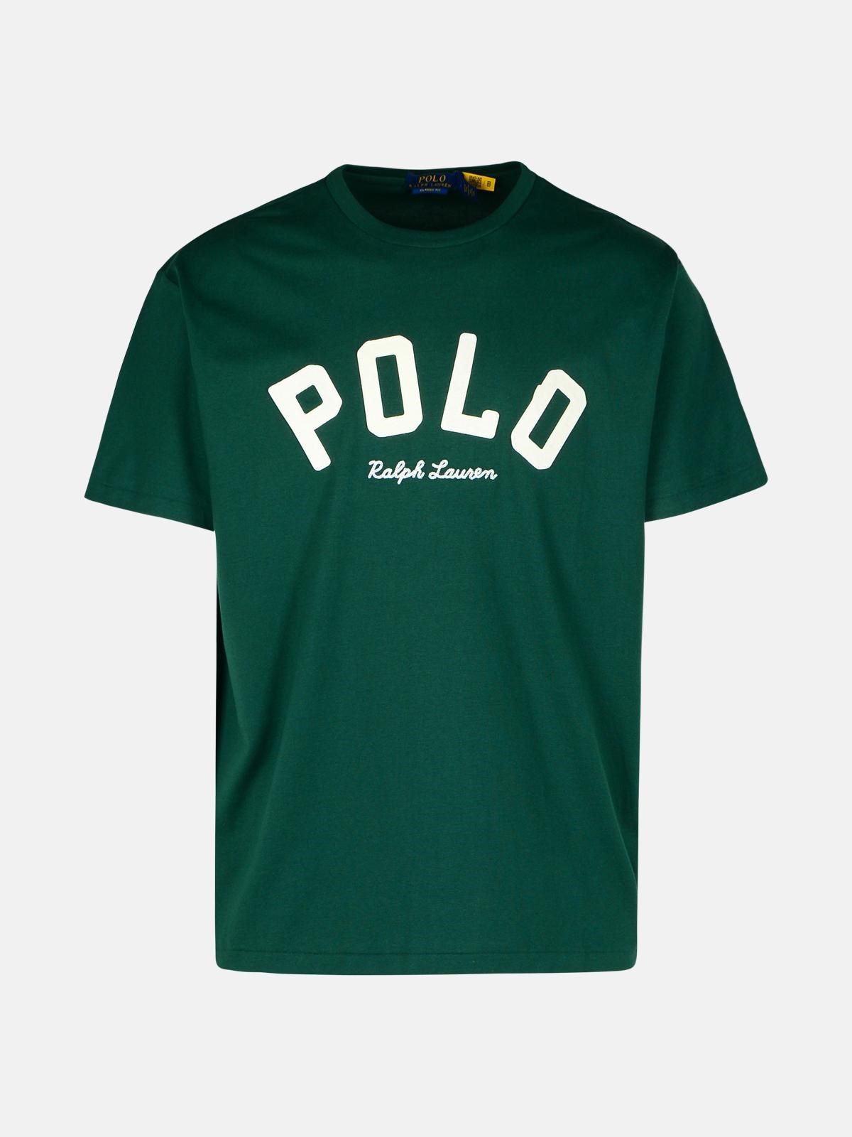 Shop Polo Ralph Lauren Green Cotton T-shirt