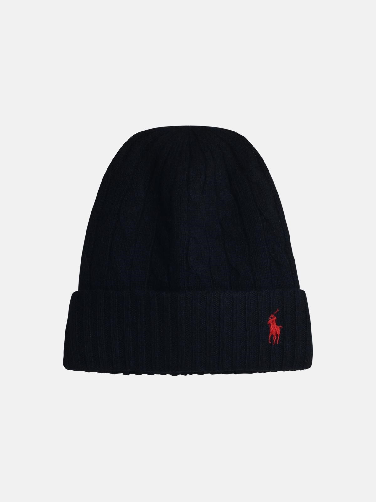 Shop Polo Ralph Lauren Navy Wool Beanie