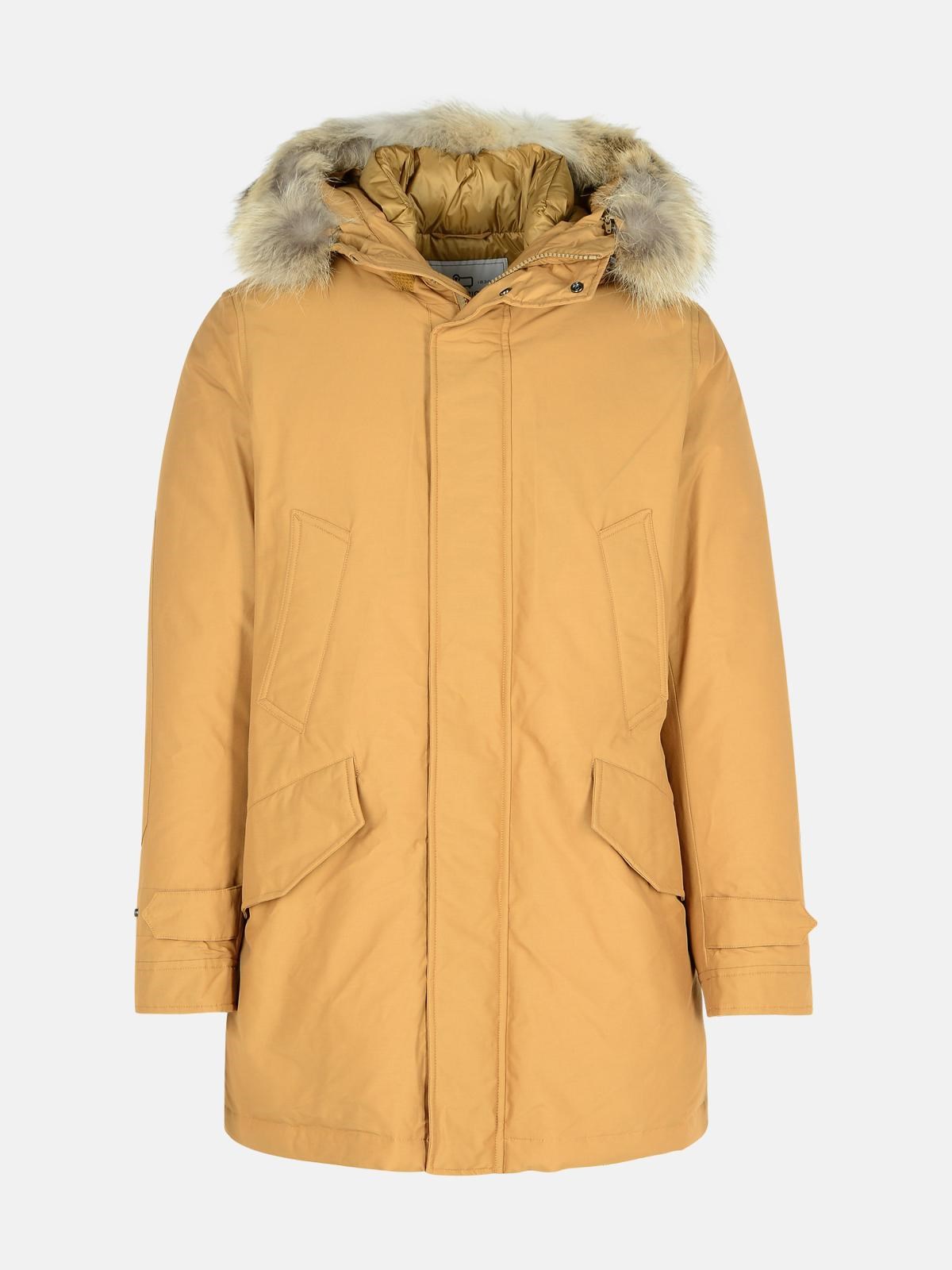 Woolrich 'polar' Beige Cotton Blend Parka In Beige