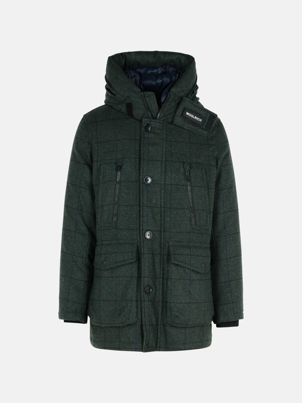Woolrich 'artic Wool' Green Wool Blend Parka In Green