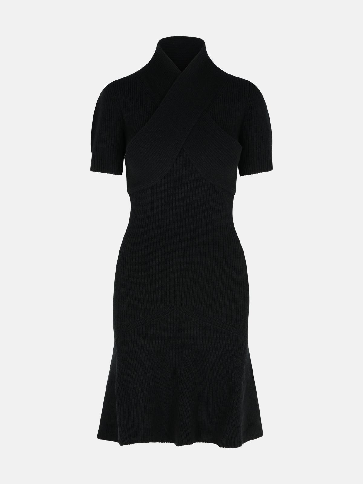 PATOU Black Merino Wool Blend Dress　PATOU ブラック メリノ ウール ブレンド ドレス PATOU