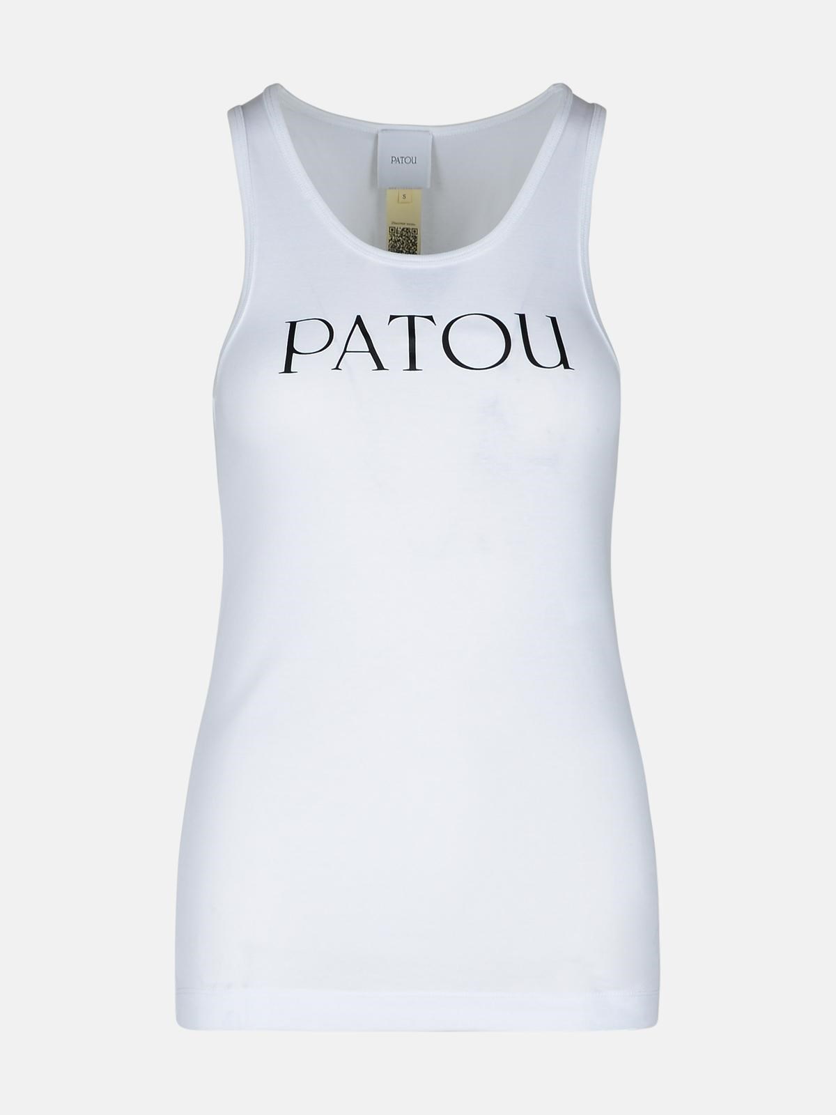 PATOU WHITE COTTON TANK TOP 