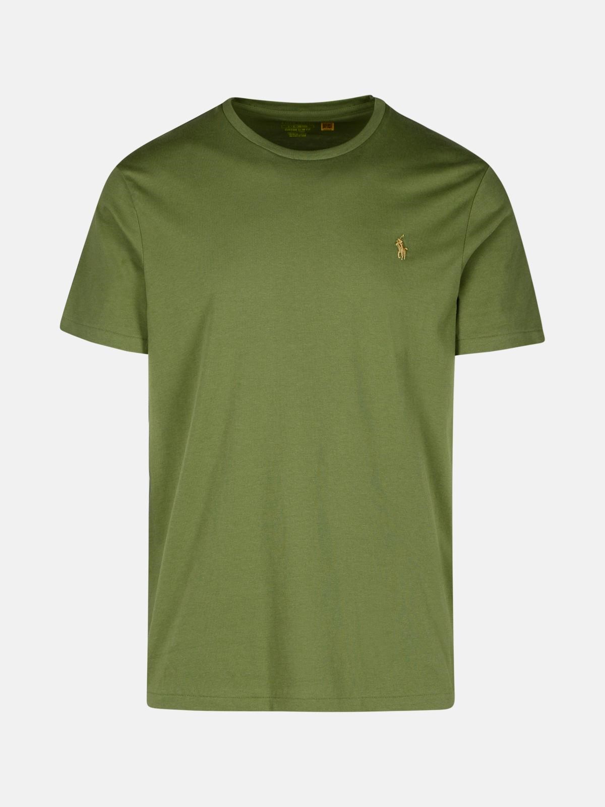 Shop Polo Ralph Lauren Green Cotton T-shirt