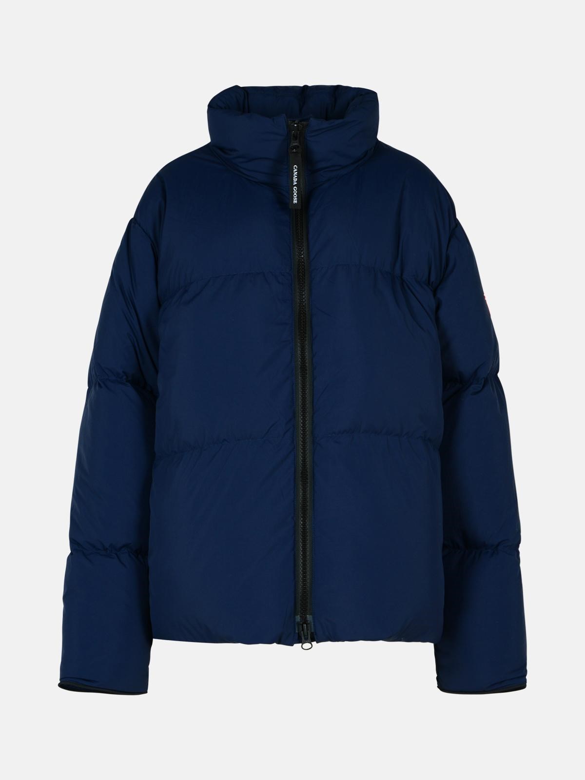 Shop Canada Goose 'lawrence' Navy Polyamide Down Jacket