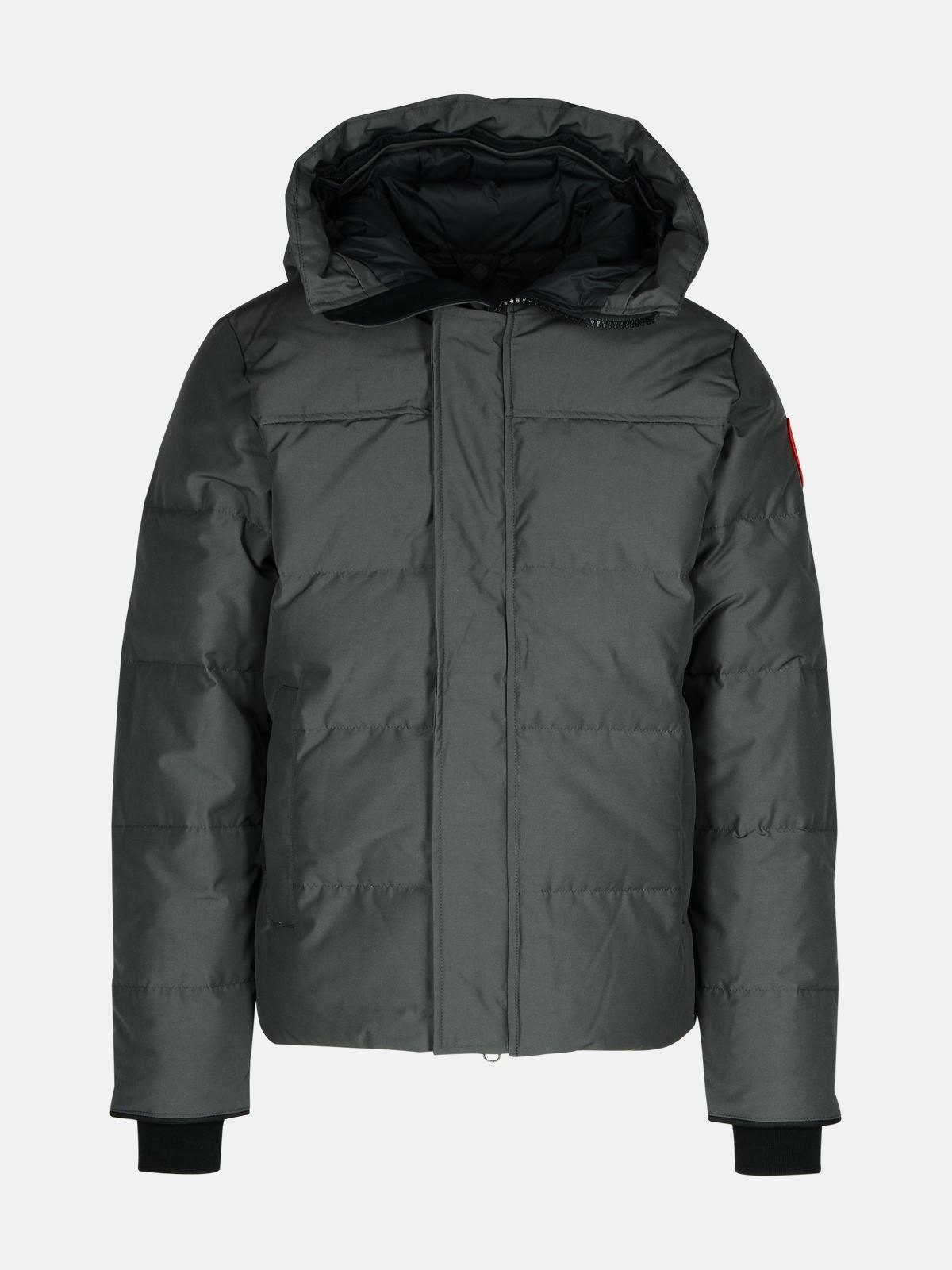 Shop Canada Goose 'macmillan' Grey Cotton Blend Down Jacket