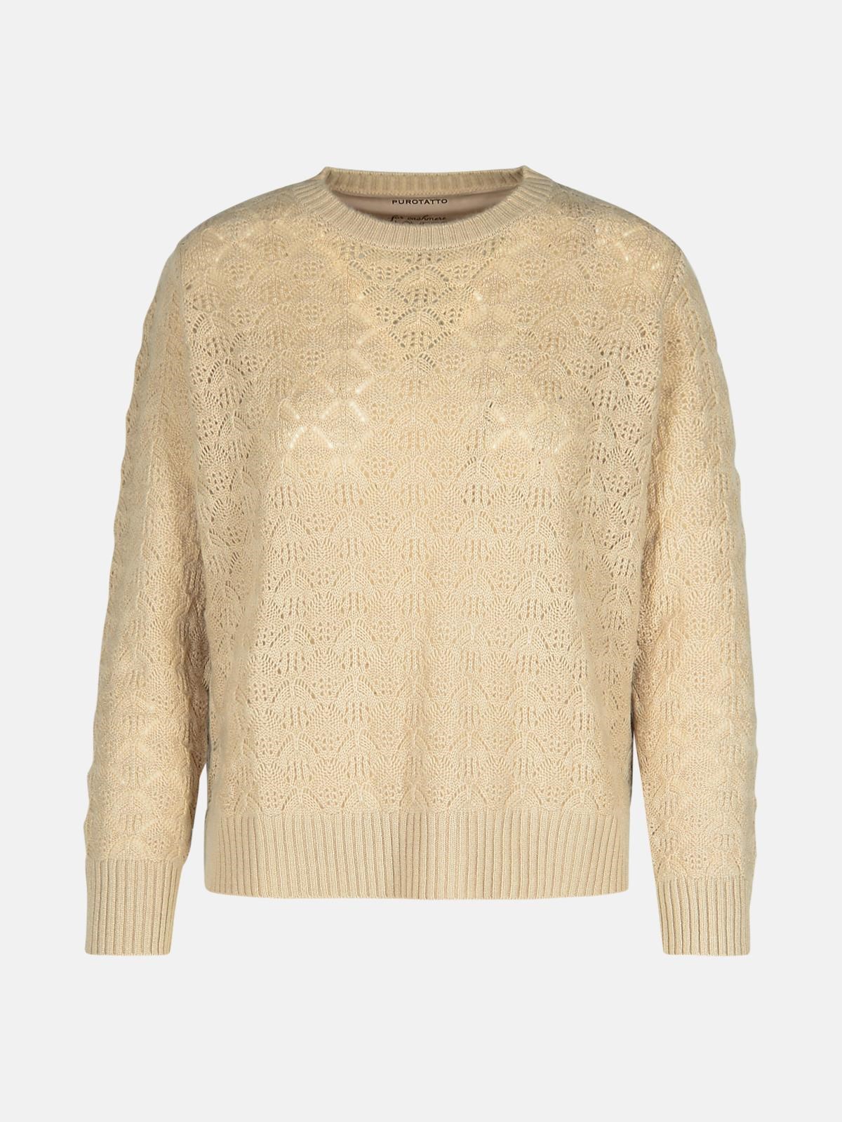 Puro Tatto Beige Cashmere Sweater In Beige
