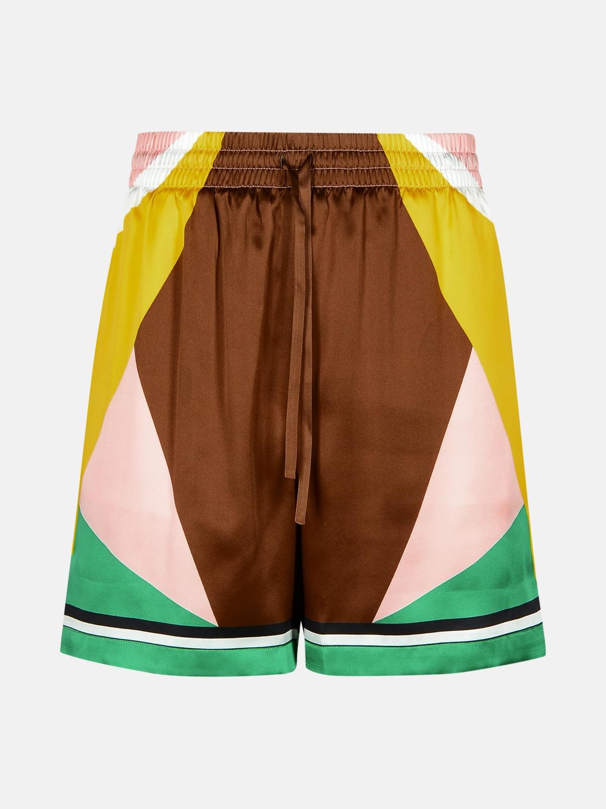 CASABLANCA 'Geometric' Multicolor Silk Bermuda Shorts　CASABLANCA ジオメトリック マルチカラー シルク バミューダ ショーツ CASABLANCA