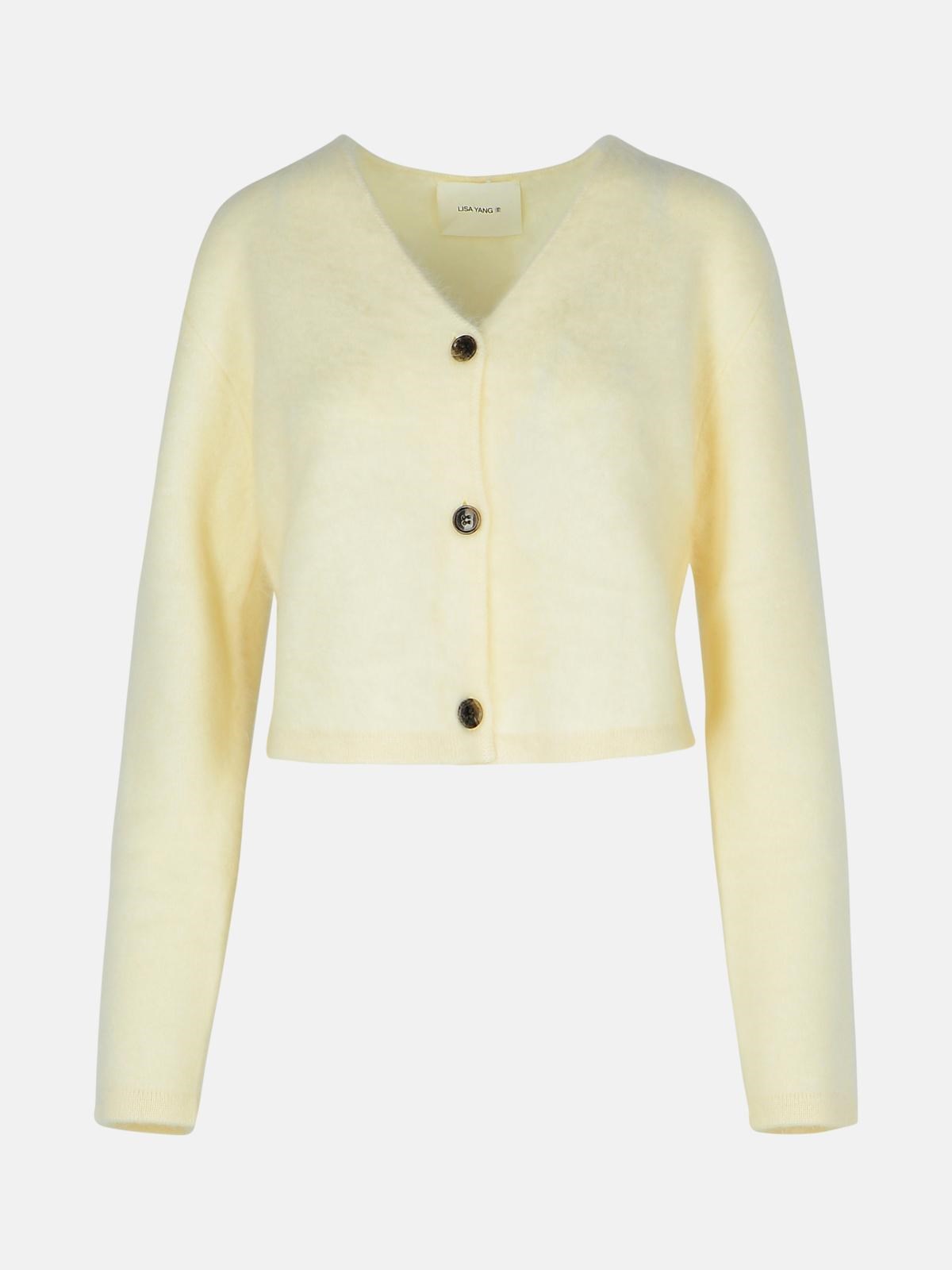 Lisa Yang 'filippa' Cream Cashmere Cardigan