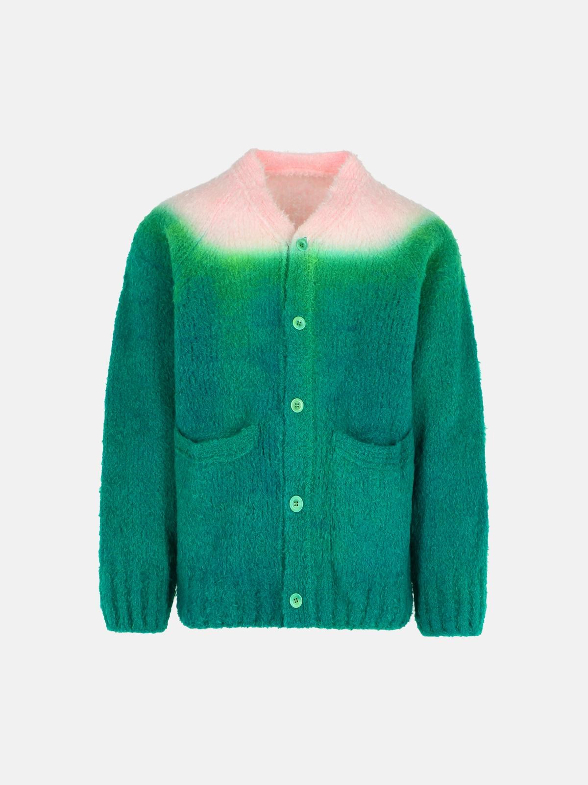 Sacai 'gradation' Pink Alpaca Blend Cardigan