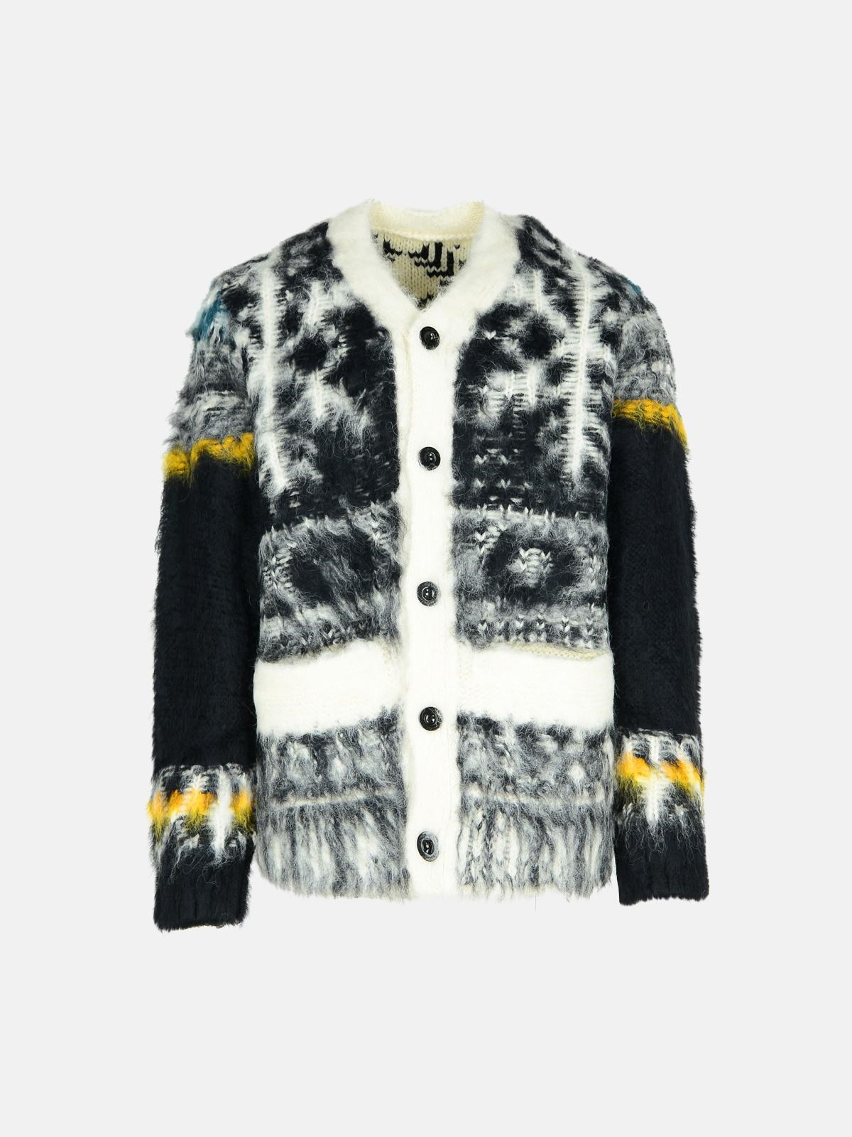 Sacai Black Alpaca Blend Cardigan