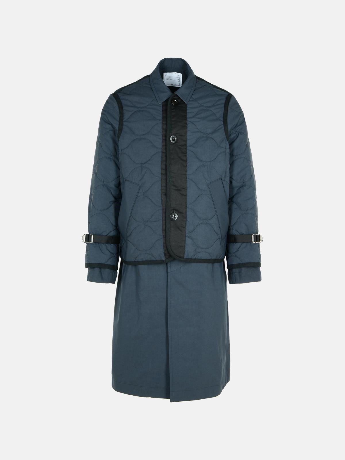 Sacai 'quilted' Navy Polyester Parka