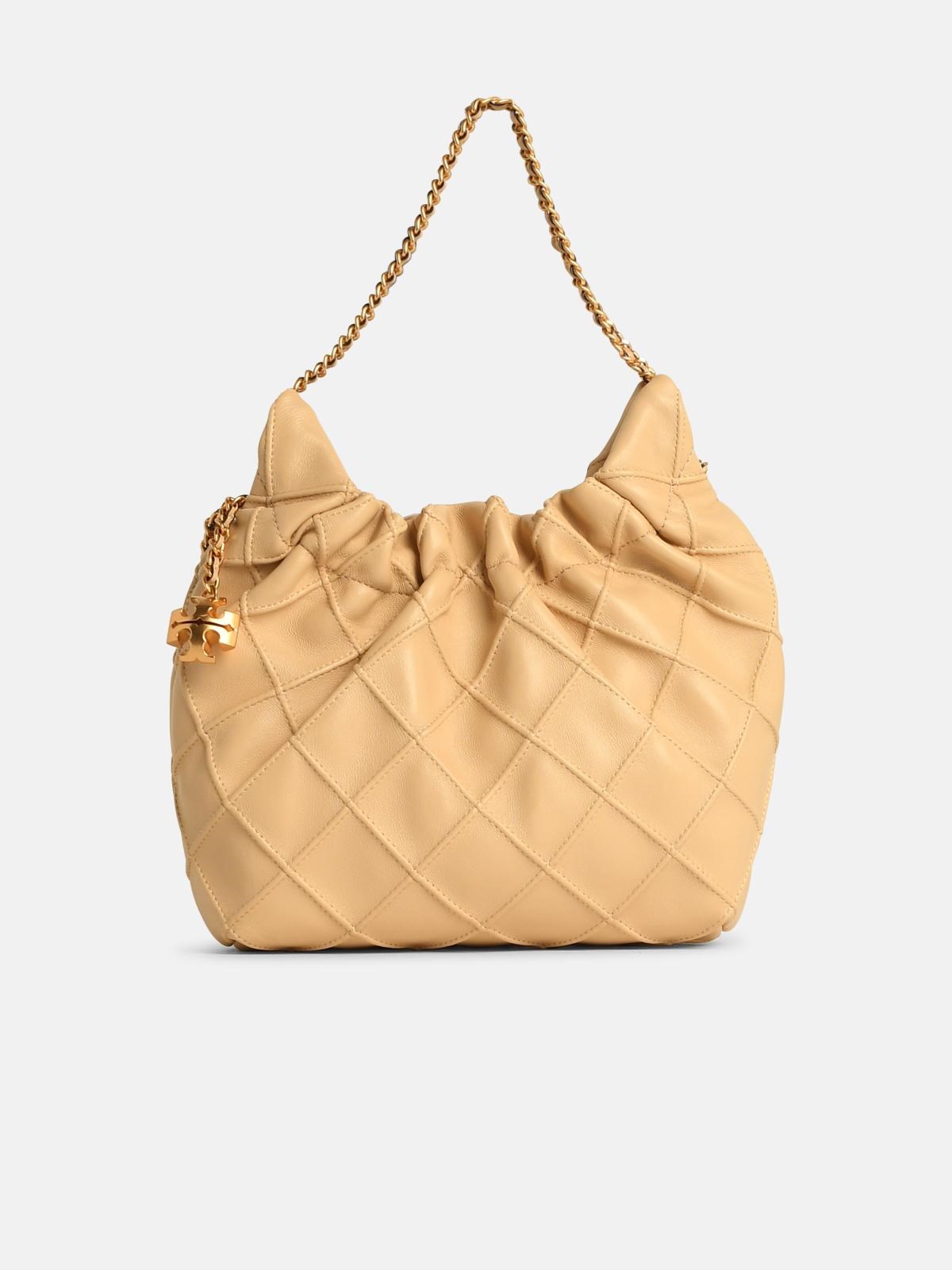 Tory Burch 'fleming' Cream Leather Bag