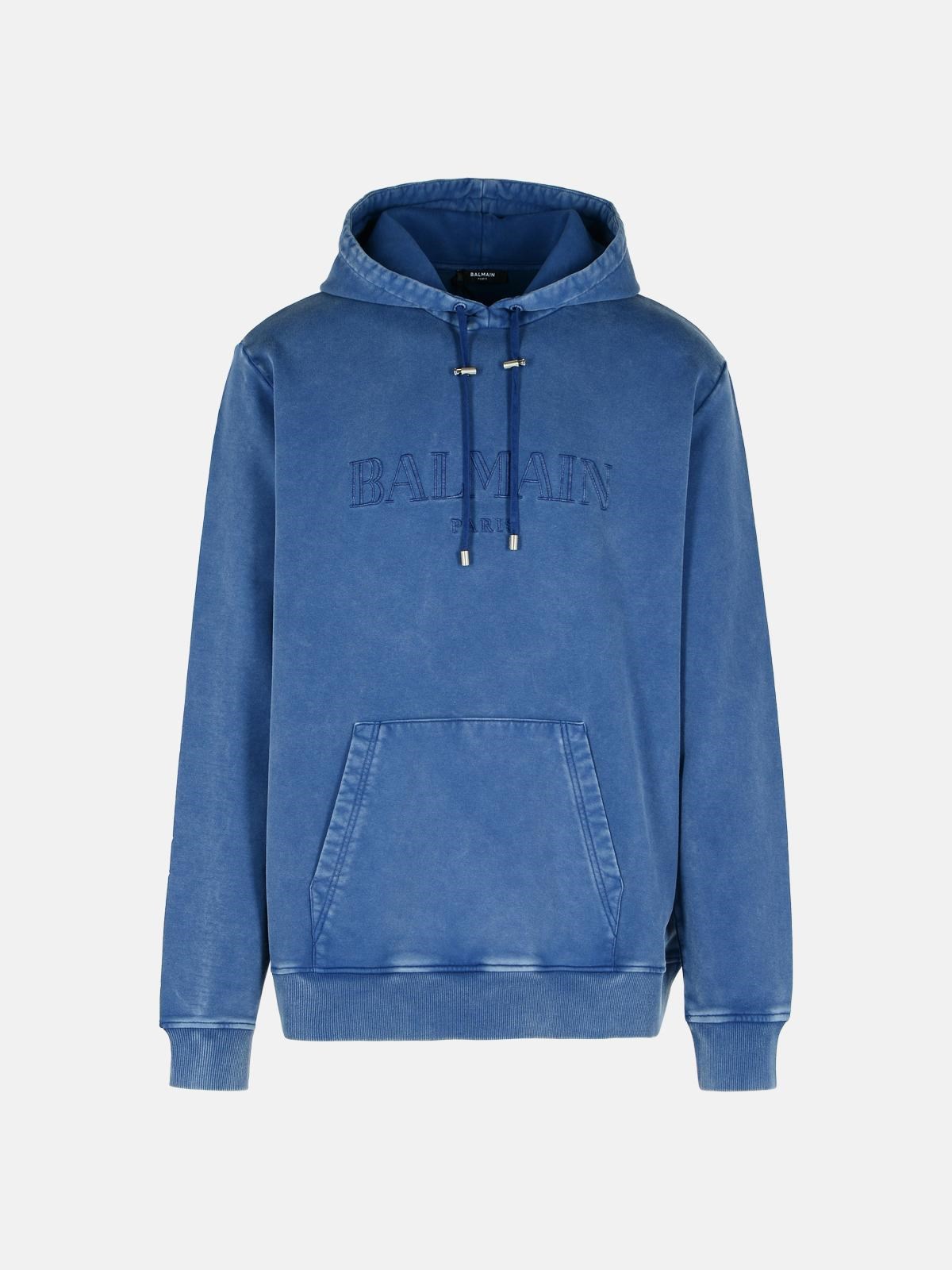 Balmain Blue Cotton Sweatshirt