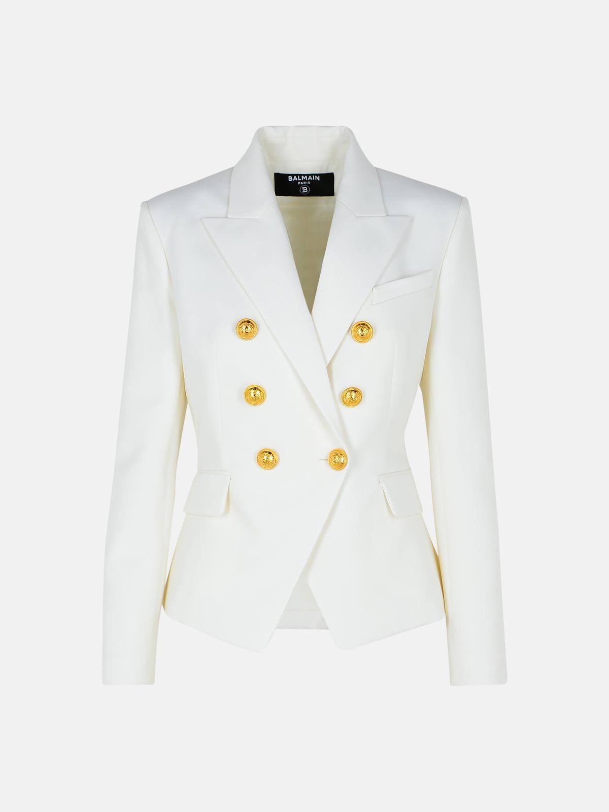 Balmain White Virgin Wool Blazer