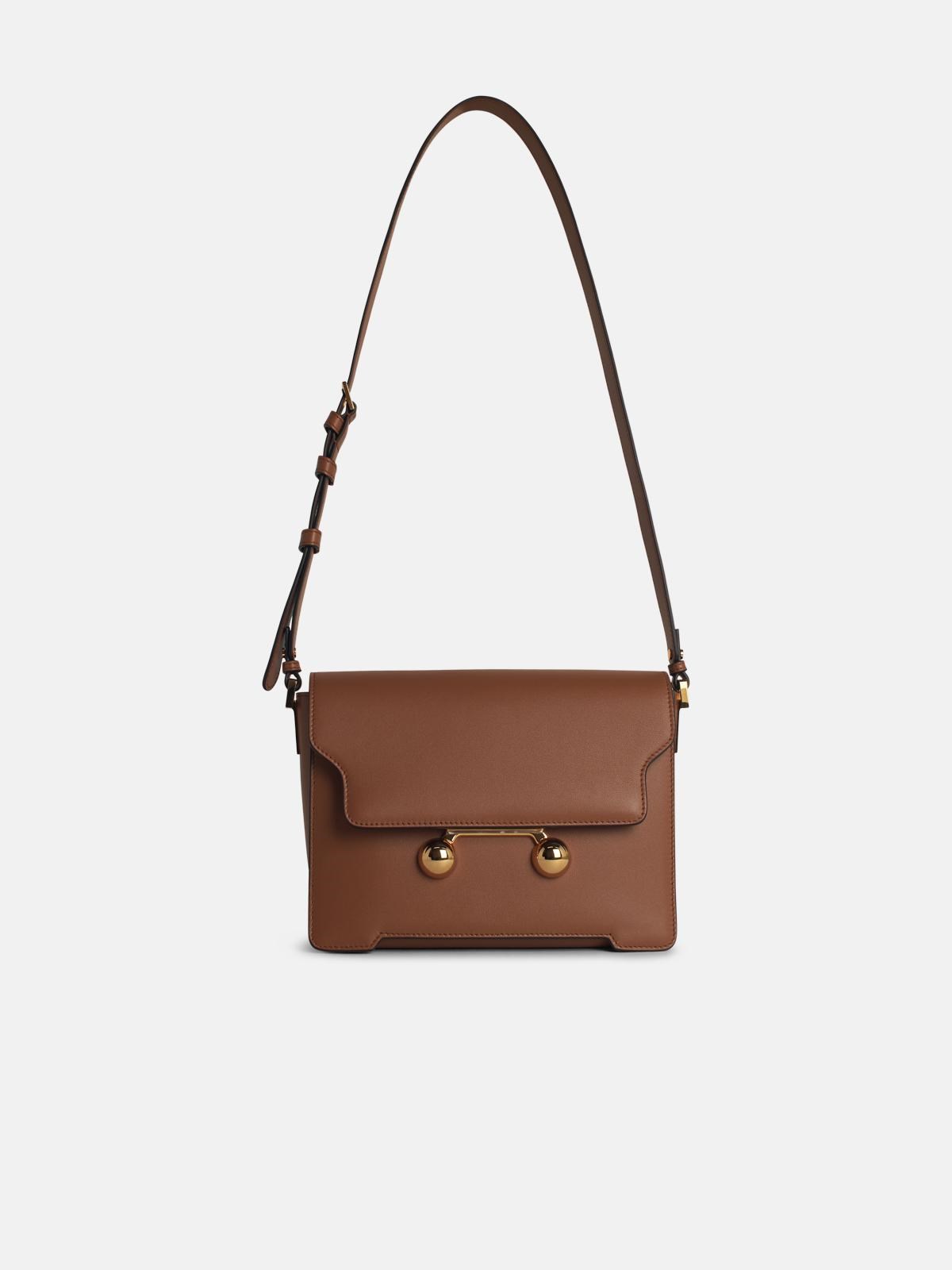 MARNI 'New Trunk' Beige Leather Crossbody Bag