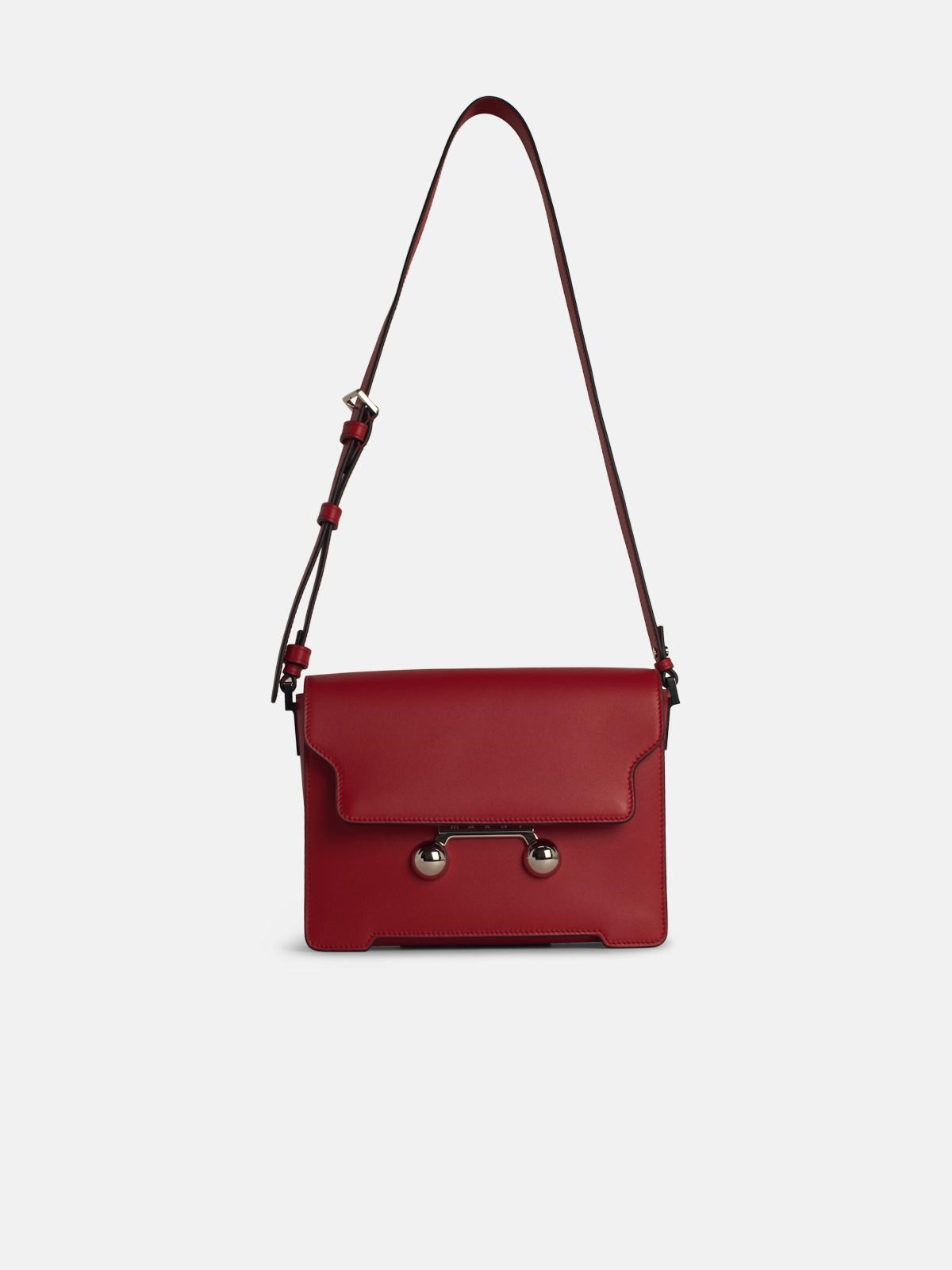 MARNI 'New Trunk' Red Leather Crossbody Bag