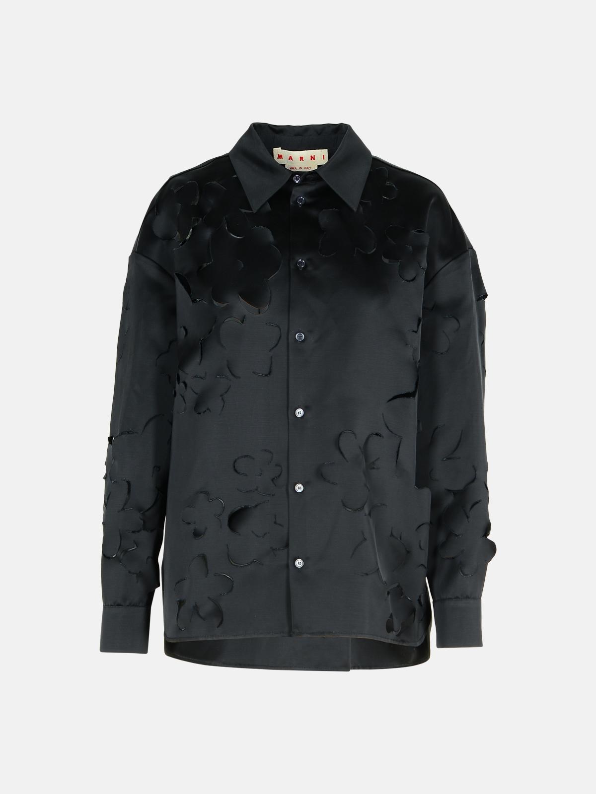 Marni Black Viscose Blend Shirt In Black