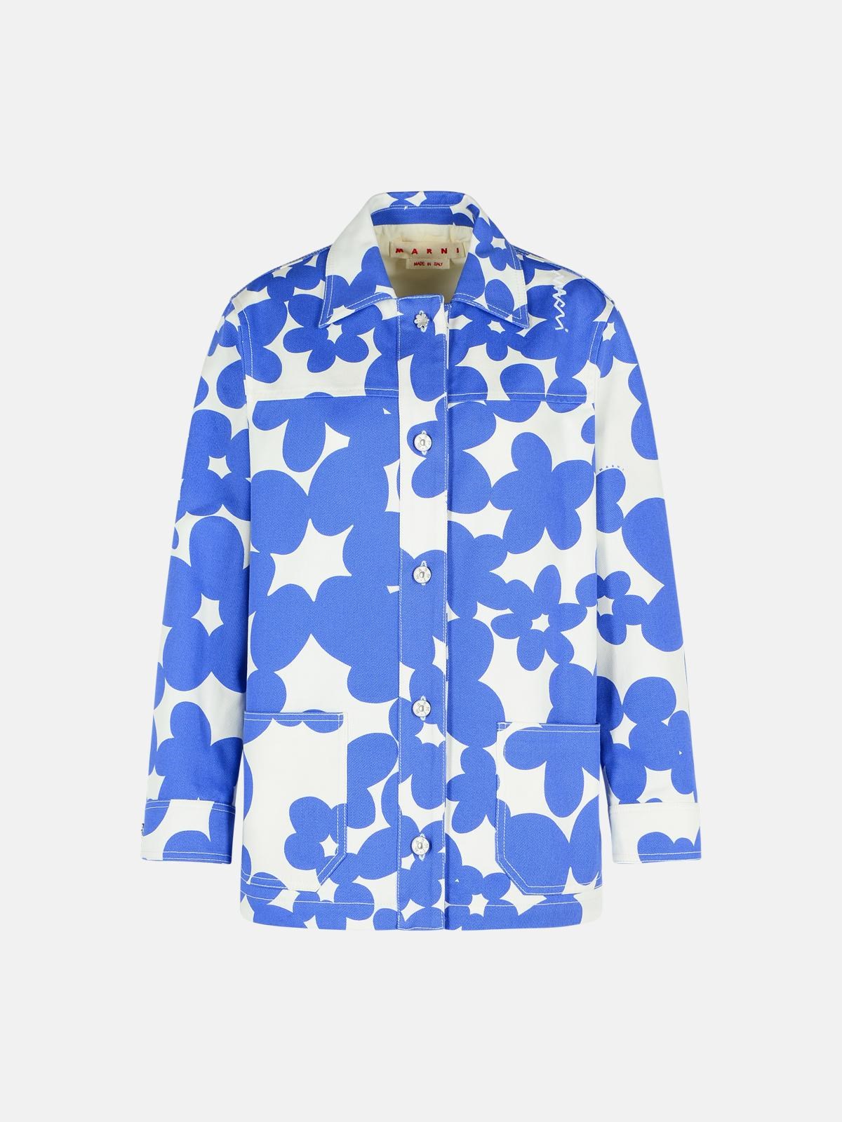 Marni Light Blue Cotton Jacket In Light Blue