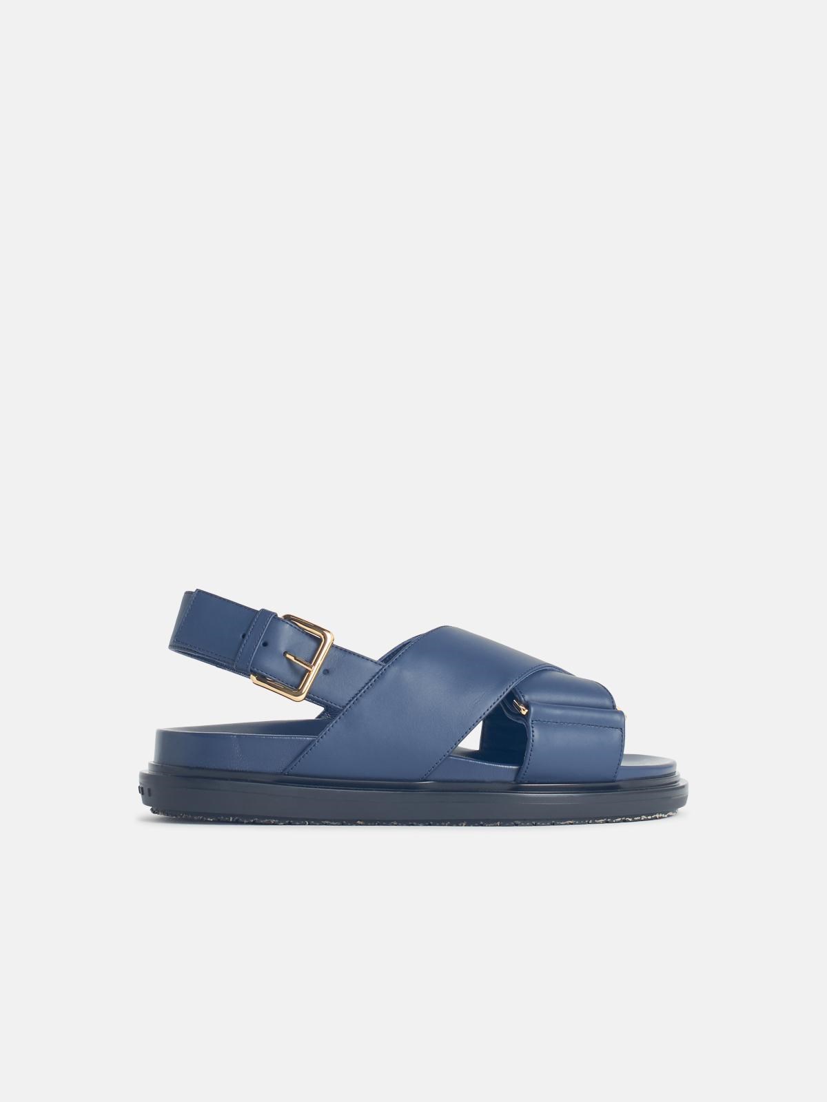 Marni 'fussbett' Blue Leather Sandals