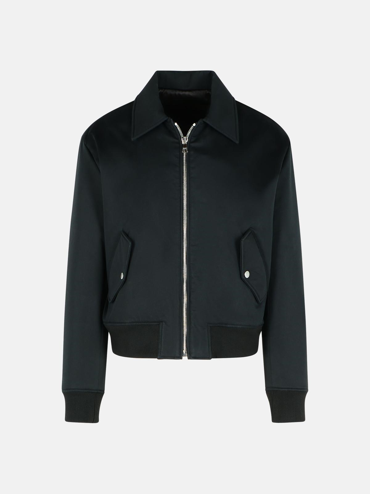 Balmain 'vintage' Black Cotton Bomber Jacket In Black