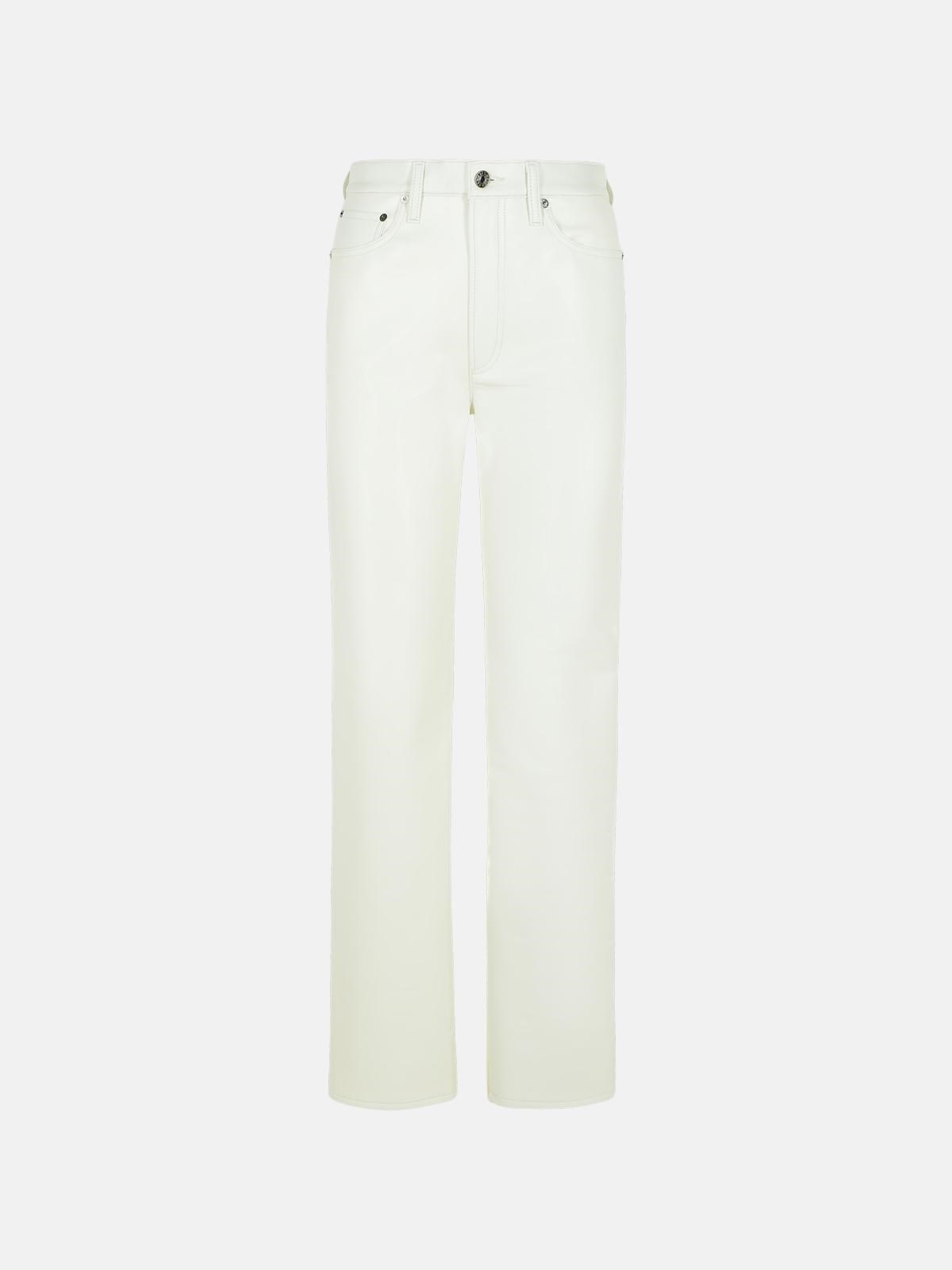Agolde '90's Pinch' White Recycled Leather Blend Jeans In White