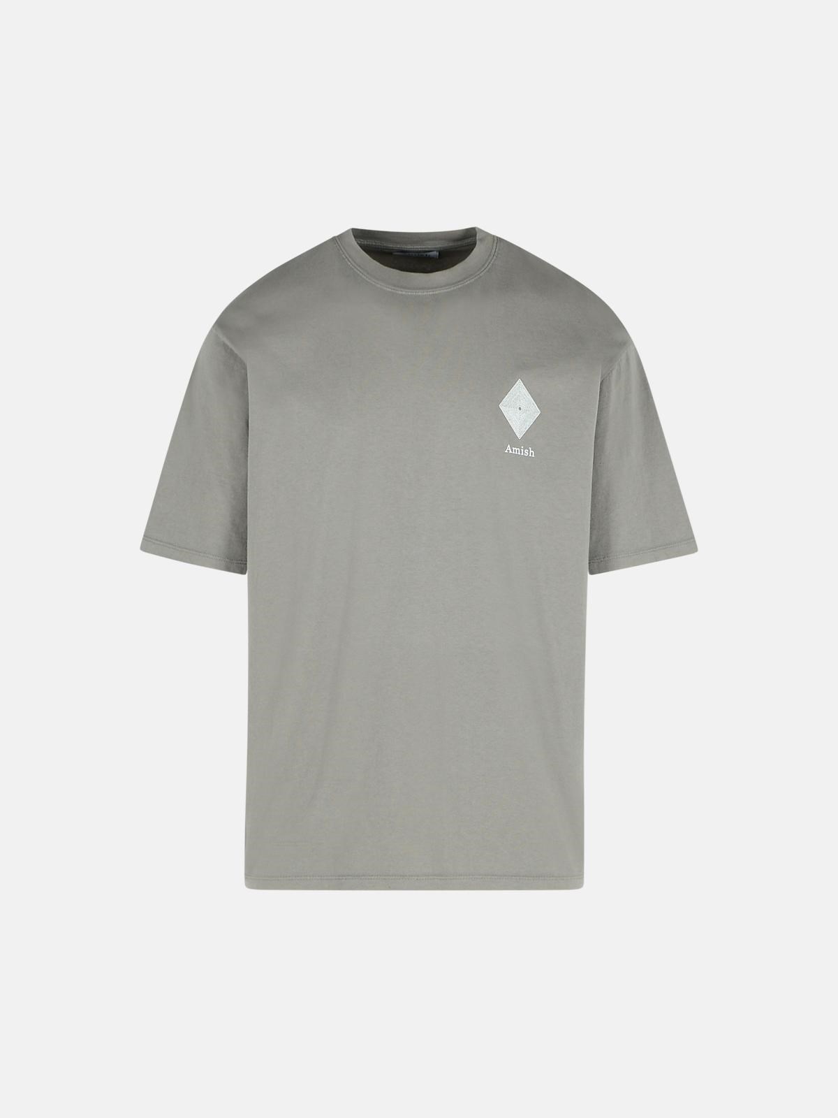 Amish Gray Cotton T-shirt In Grey