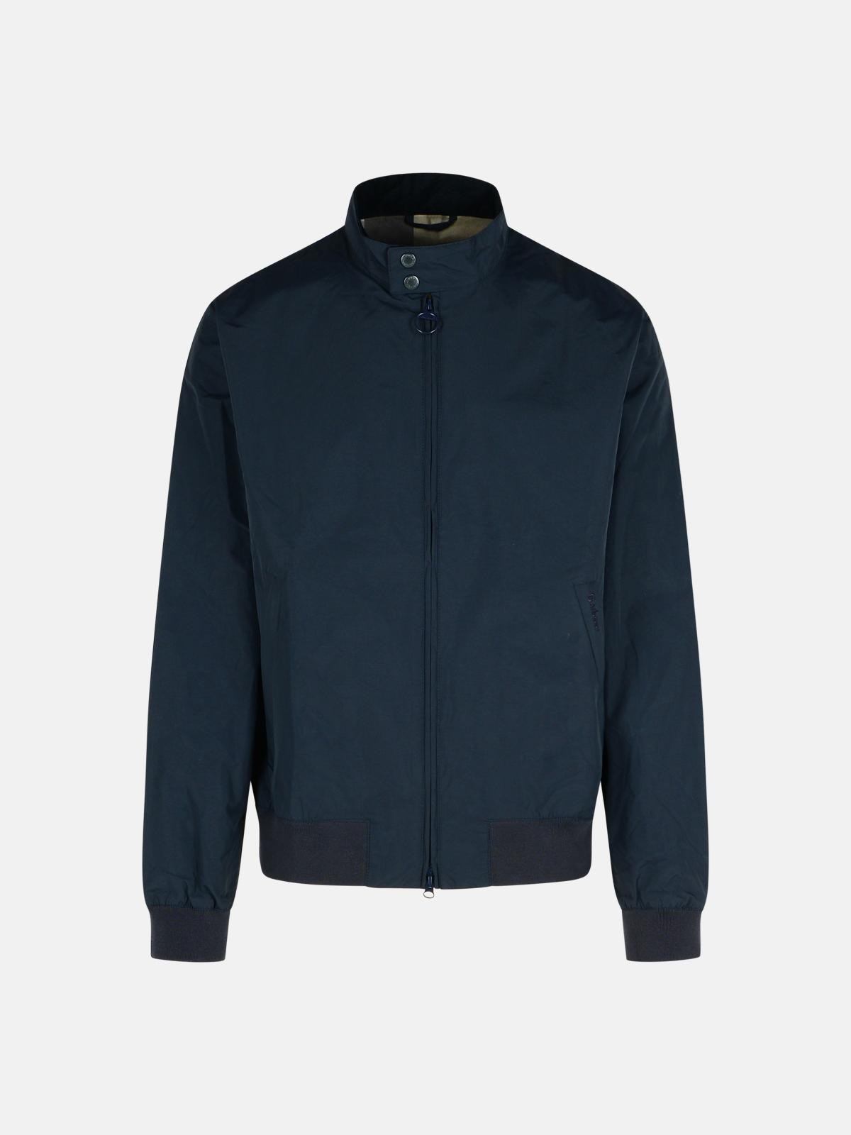 Barbour 'royston' Navy Waxed Cotton Bomber Jacket