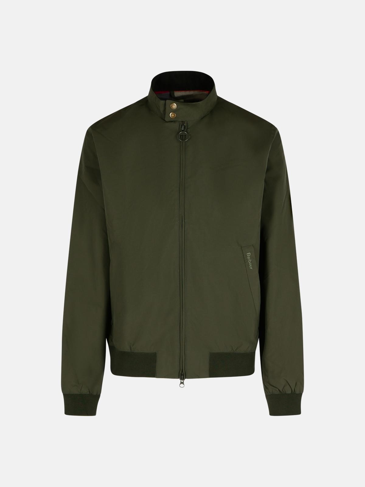 Barbour 'royston' Green Nylon Bomber Jacket
