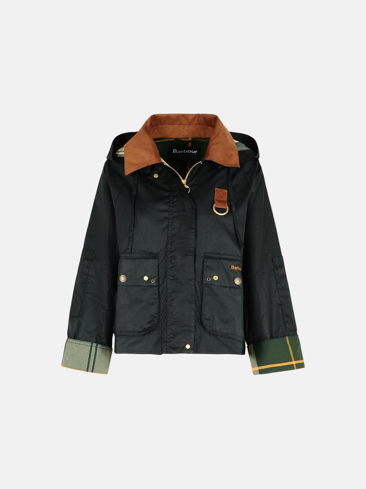 Barbour 'erma' Waxed Cotton Jacket In Black