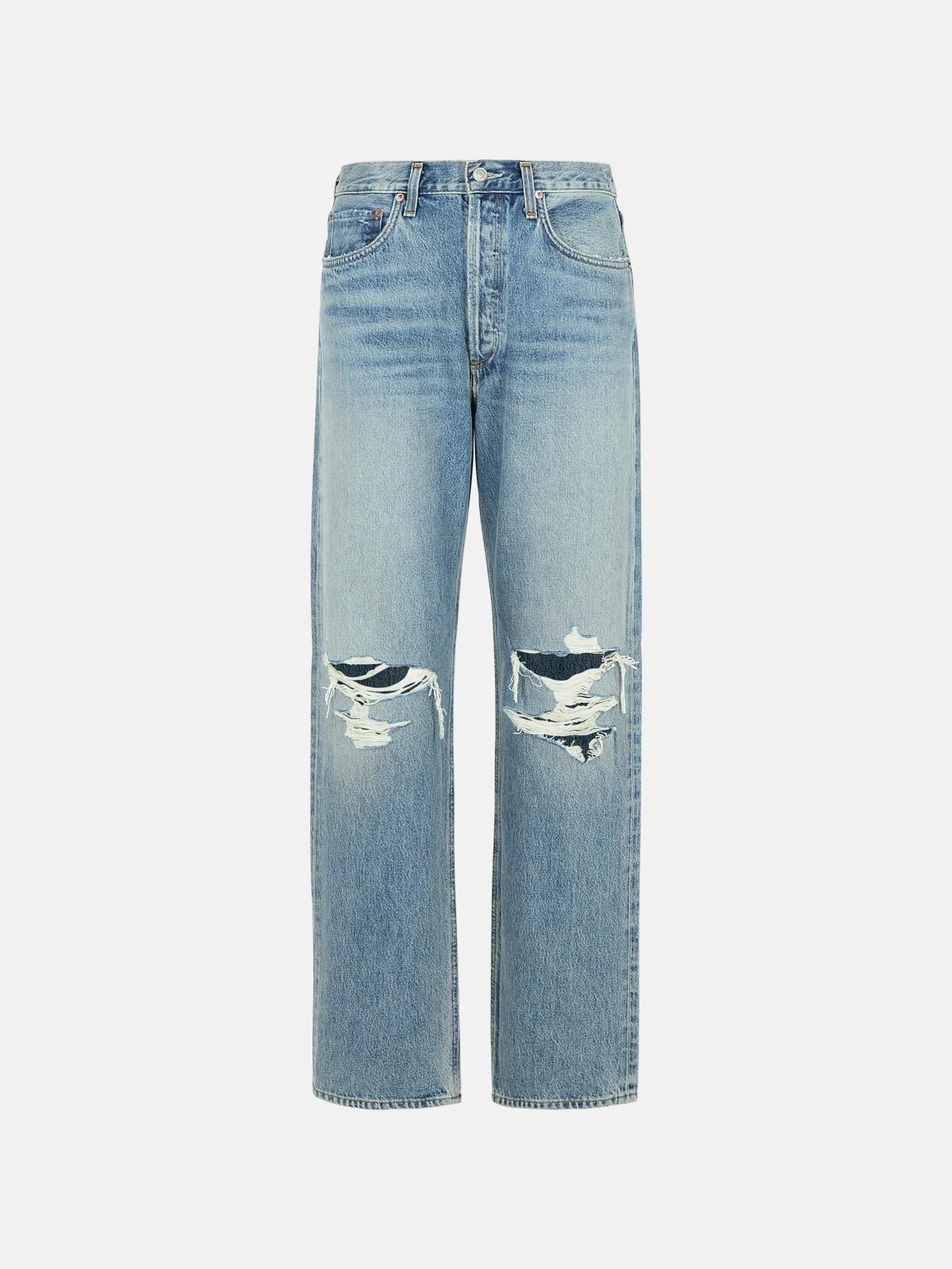 Agolde 'kelly' Light Blue Denim Jeans In Blue