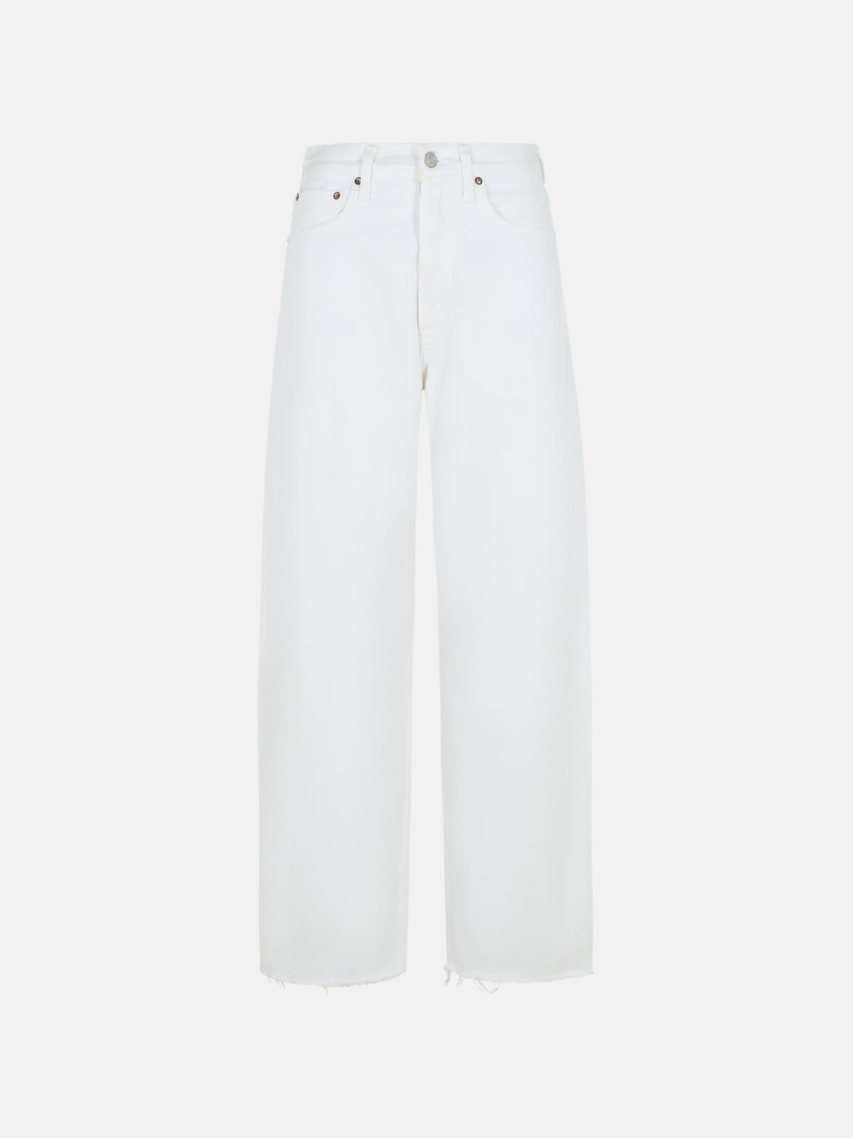 Agolde 'luna' White Cotton Jeans In White