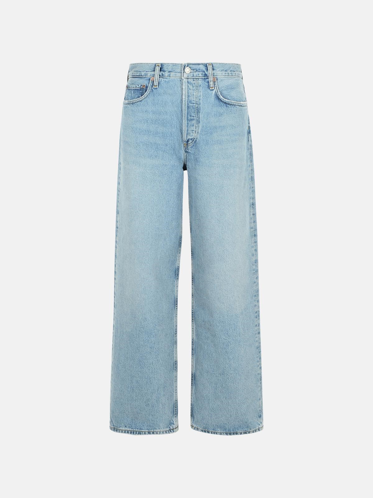 Agolde 'sluggy Baggy' Light Blue Denim Jeans In Light Blue