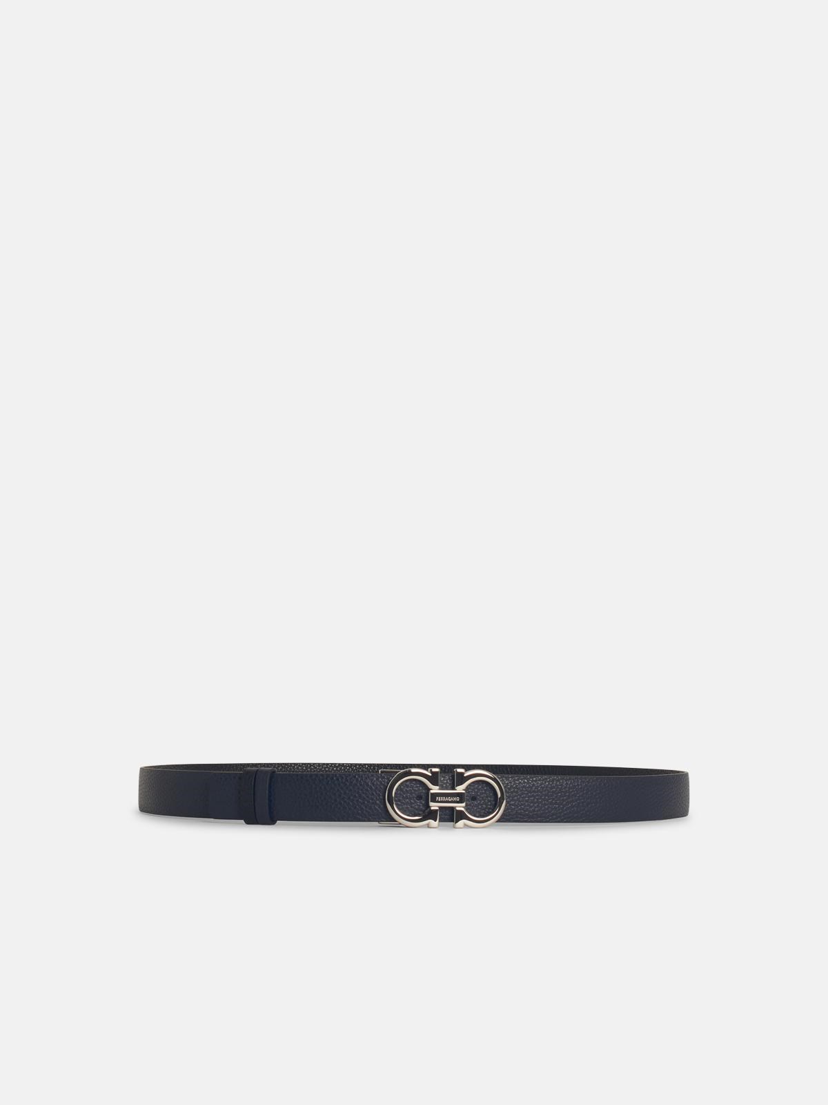Ferragamo Reversible Blue Leather Belt