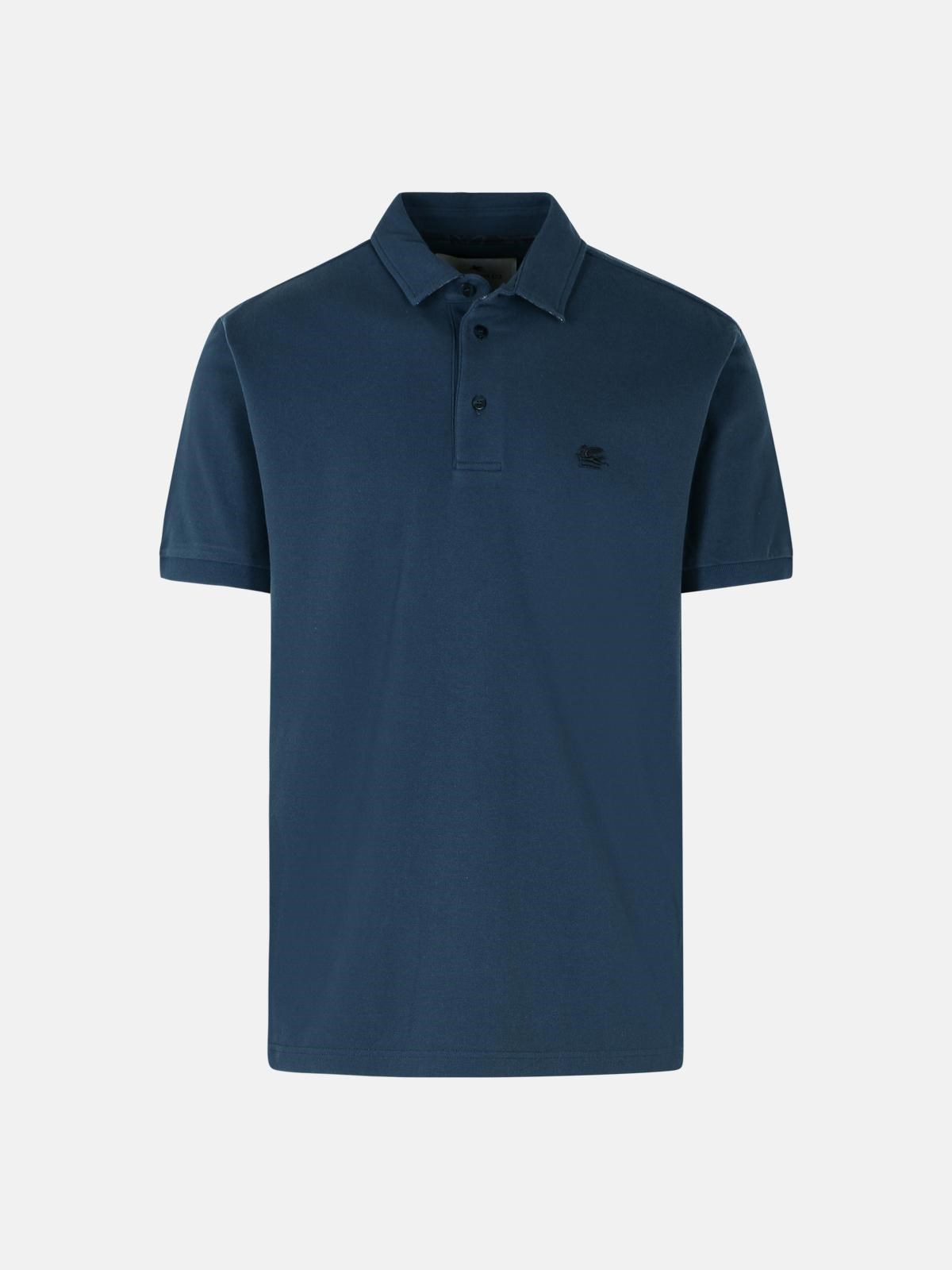 ETRO 'Roma' Navy Cotton Polo Shirt　ETRO 'Roma' ネイビー コットン ポロシャツ ETRO