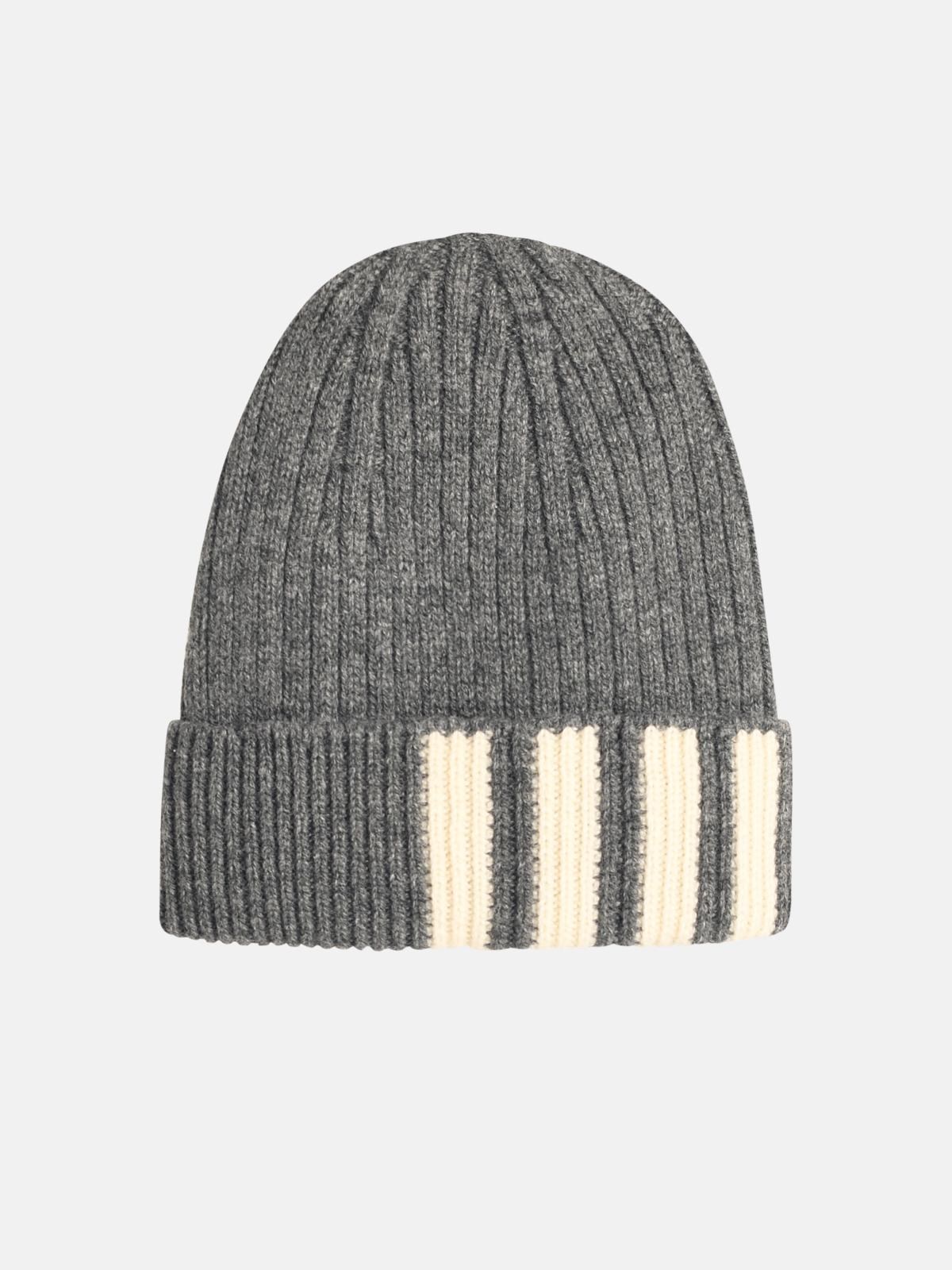 Thom Browne '4-bar' Grey Cashmere Beanie